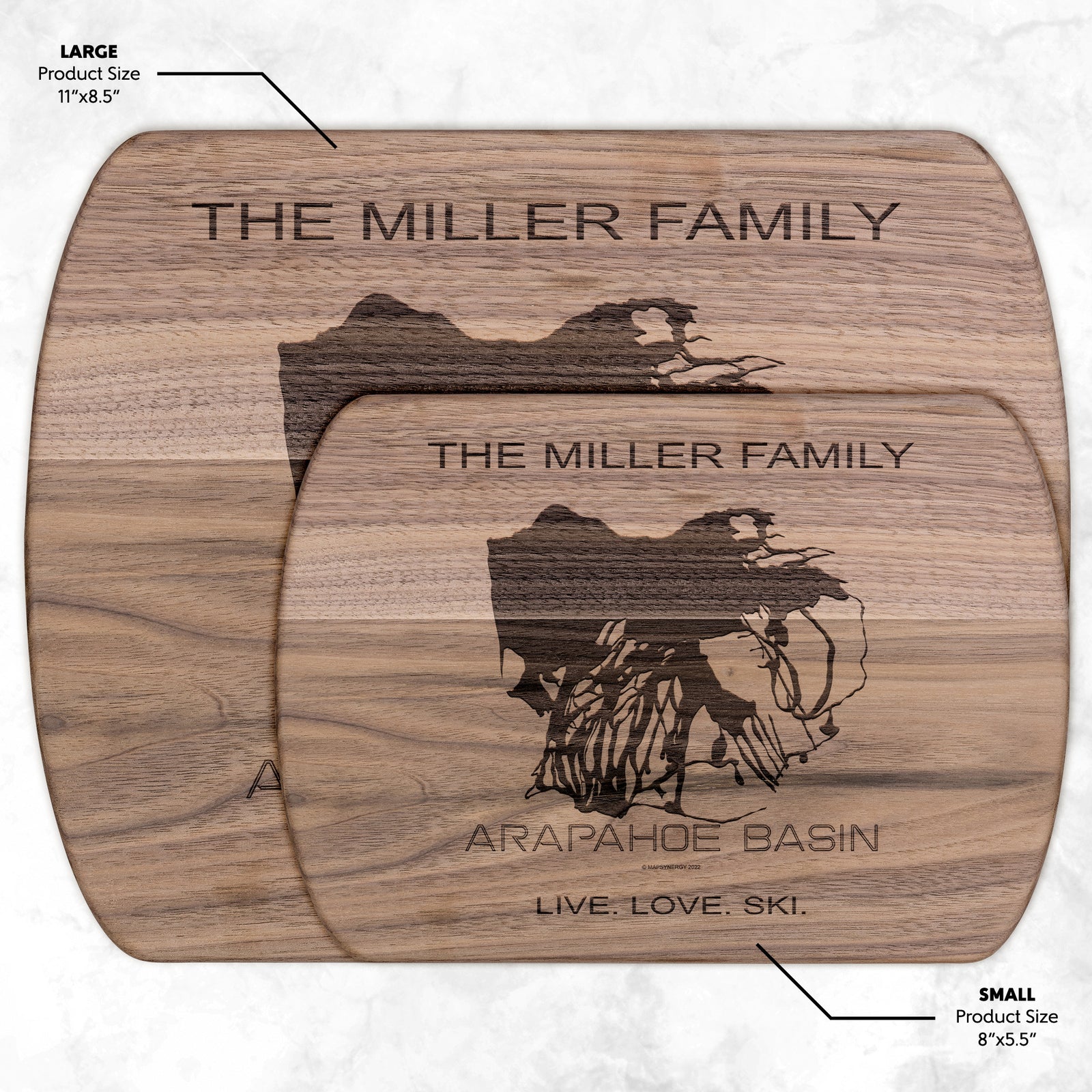 PERSONALIZED Arapahoe Basin ,Colorado SKI TRAIL MAP CUTTING BOARD
