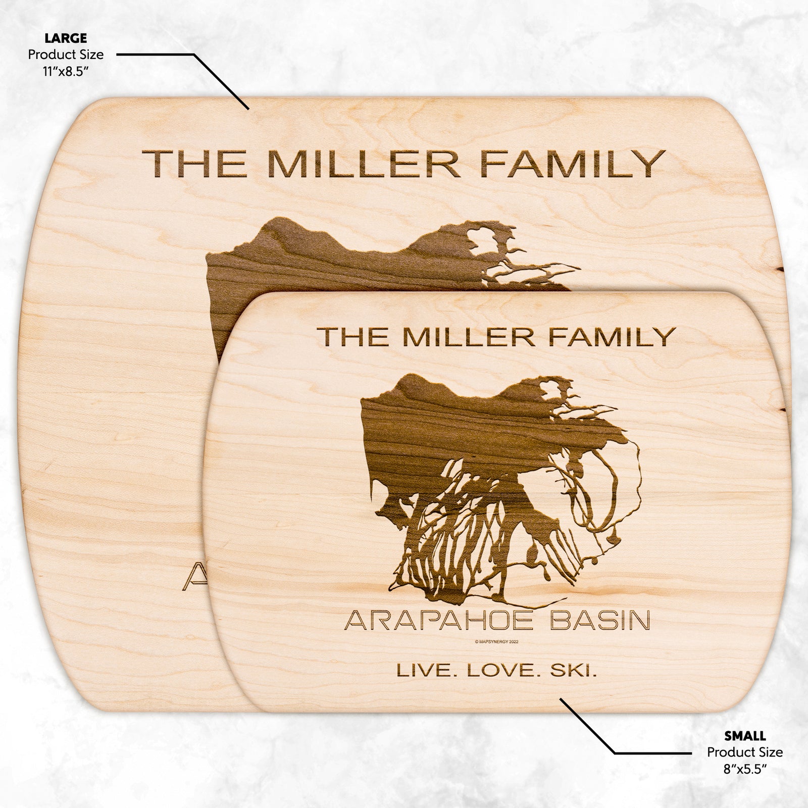 PERSONALIZED Arapahoe Basin ,Colorado SKI TRAIL MAP CUTTING BOARD