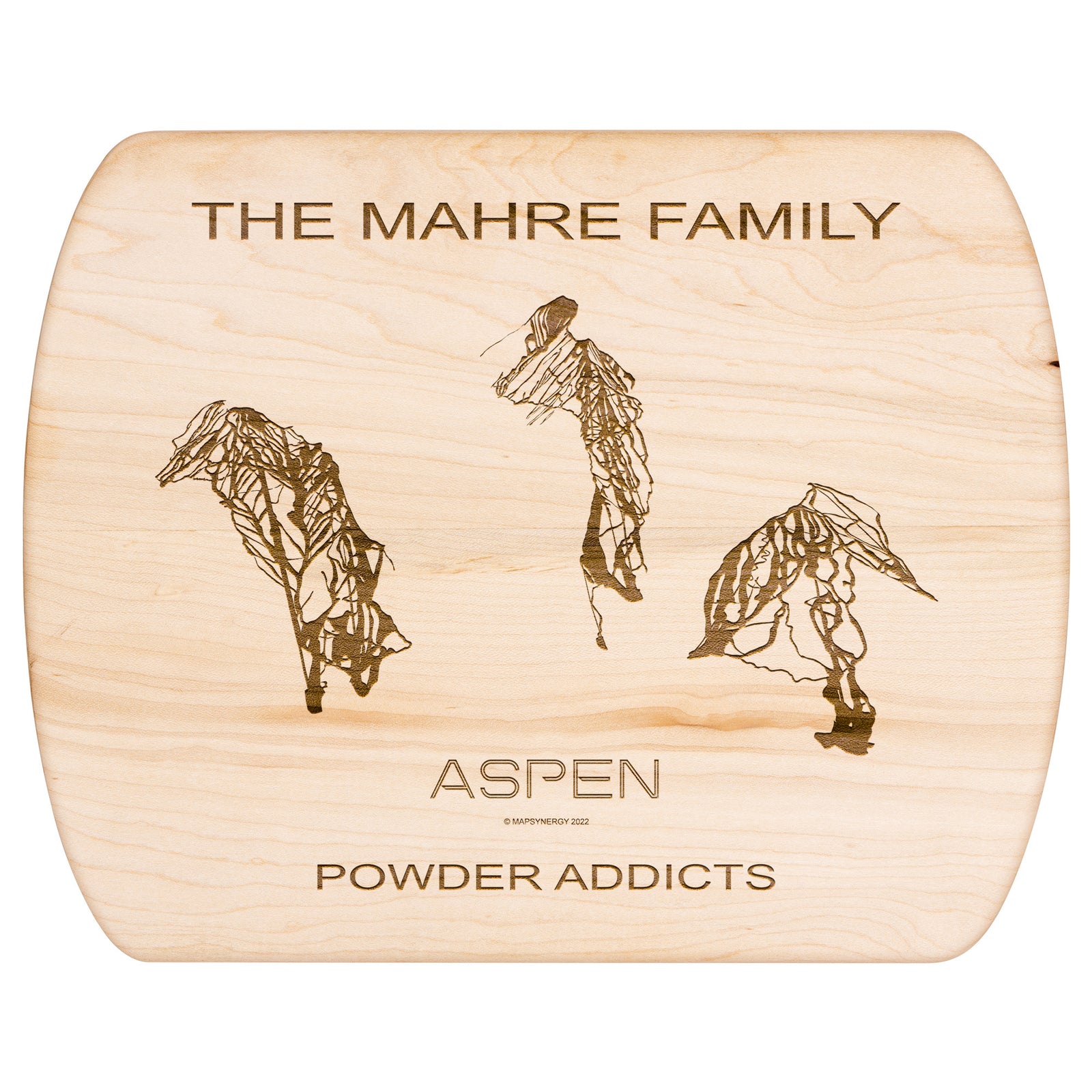 PERSONALIZED Aspen ,Colorado SKI TRAIL MAP CUTTING BOARD
