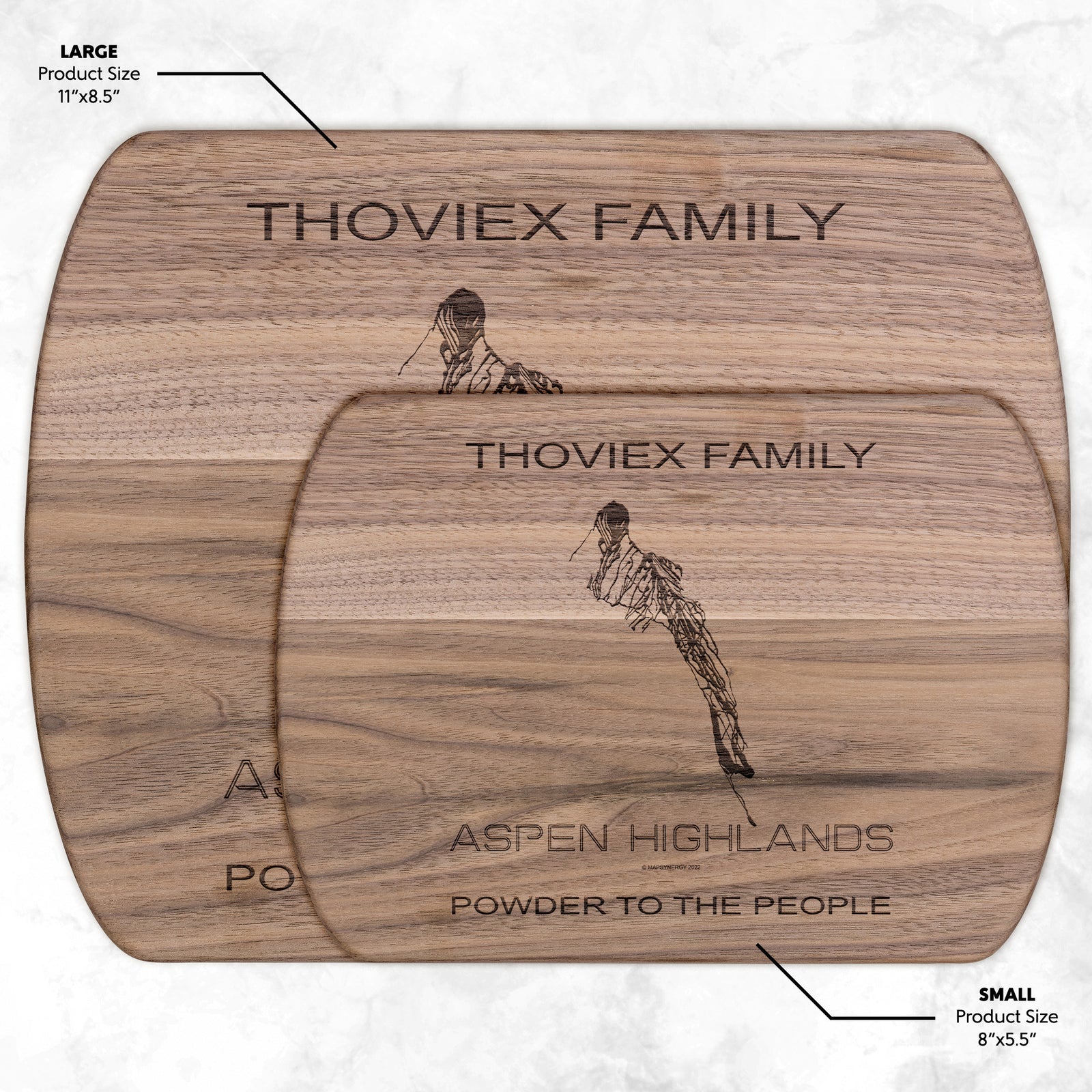 PERSONALIZED Aspen Highlands ,Colorado SKI TRAIL MAP CUTTING BOARD