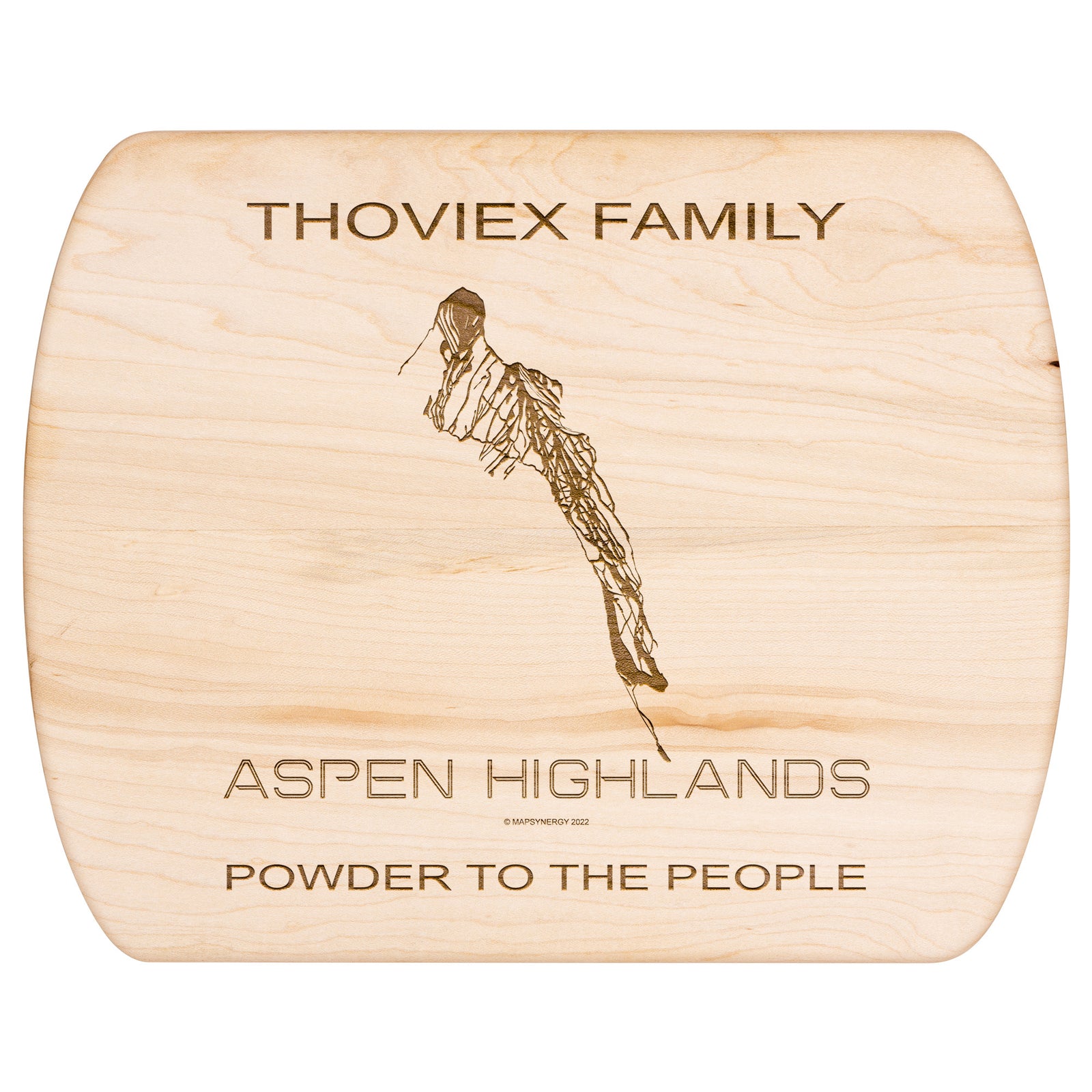 PERSONALIZED Aspen Highlands ,Colorado SKI TRAIL MAP CUTTING BOARD