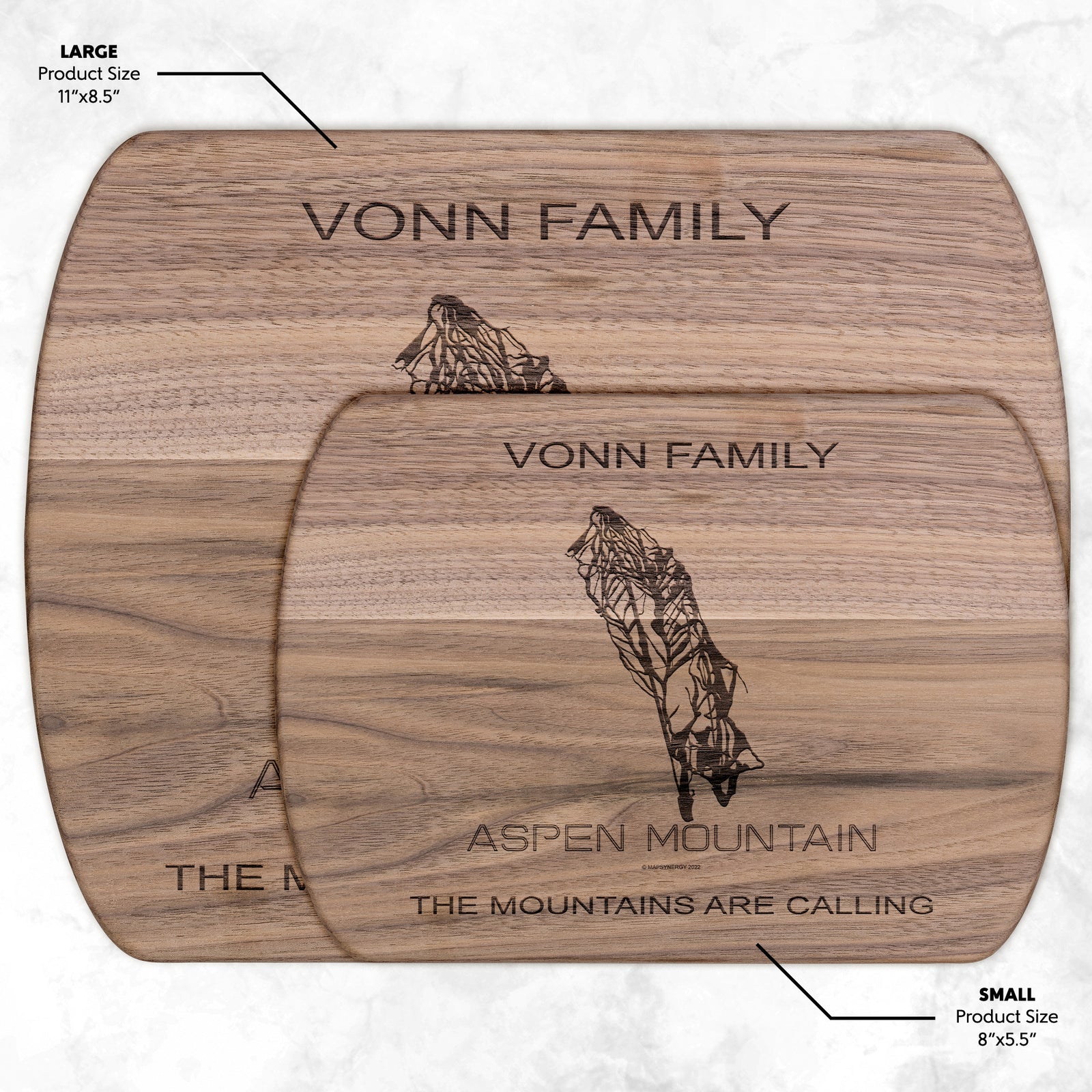 PERSONALIZED Aspen Mountain ,Colorado SKI TRAIL MAP CUTTING BOARD