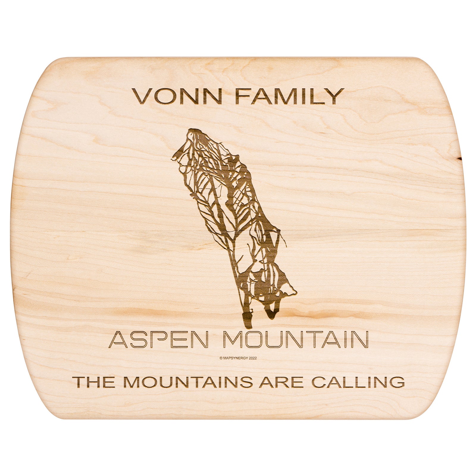 PERSONALIZED Aspen Mountain ,Colorado SKI TRAIL MAP CUTTING BOARD