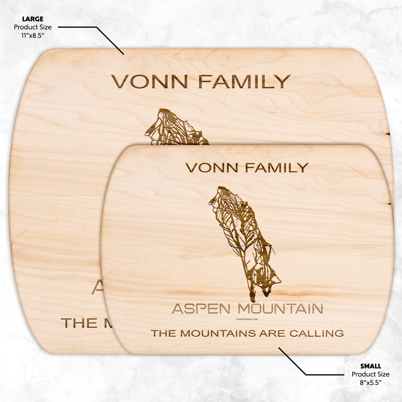 PERSONALIZED Aspen Mountain ,Colorado SKI TRAIL MAP CUTTING BOARD