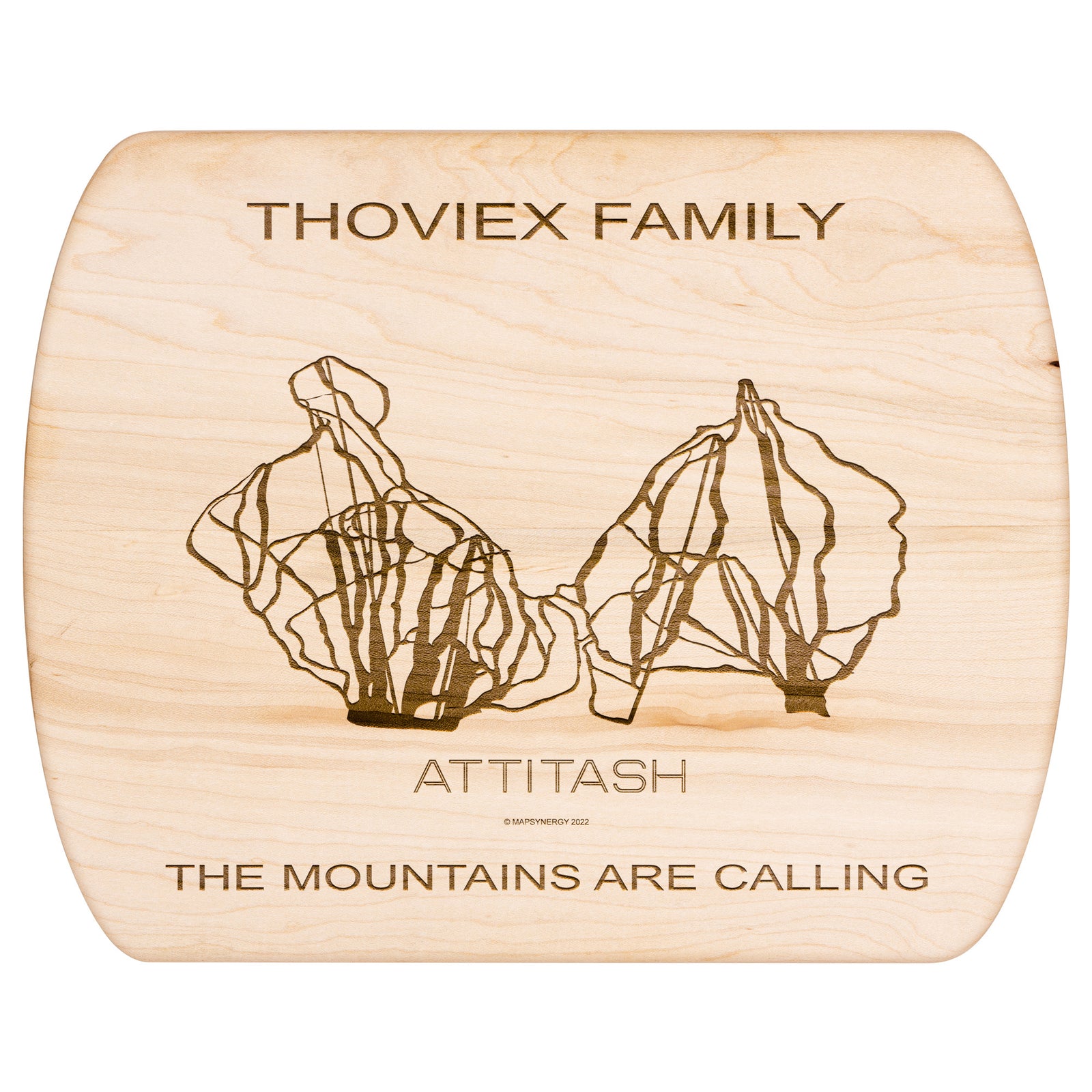 PERSONALIZED Attitash , New Hampshire SKI TRAIL MAP CUTTING BOARD