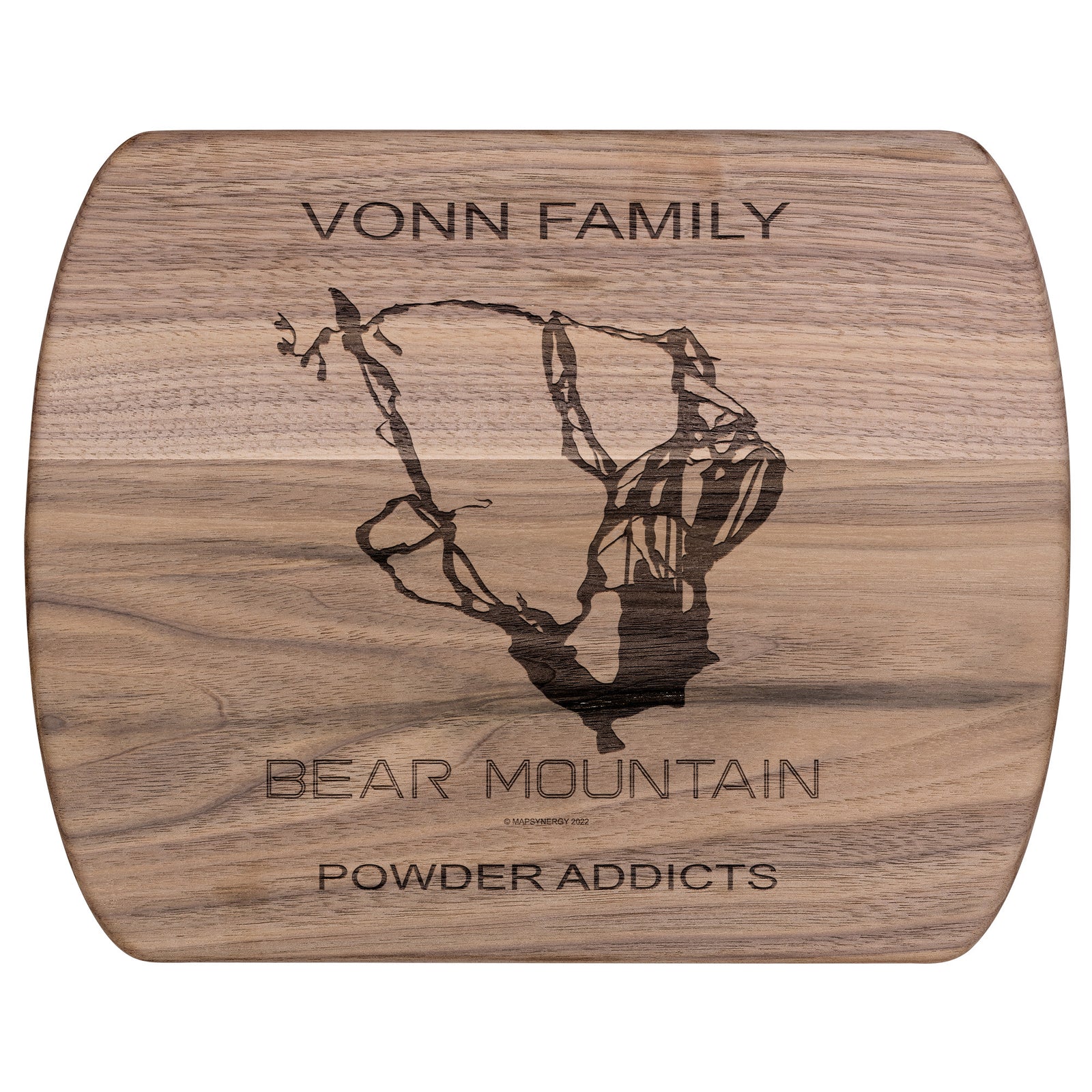 PERSONALIZED BEAR MOUNTAIN , CALIFORNIA SKI TRAIL MAP CUTTING BOARD
