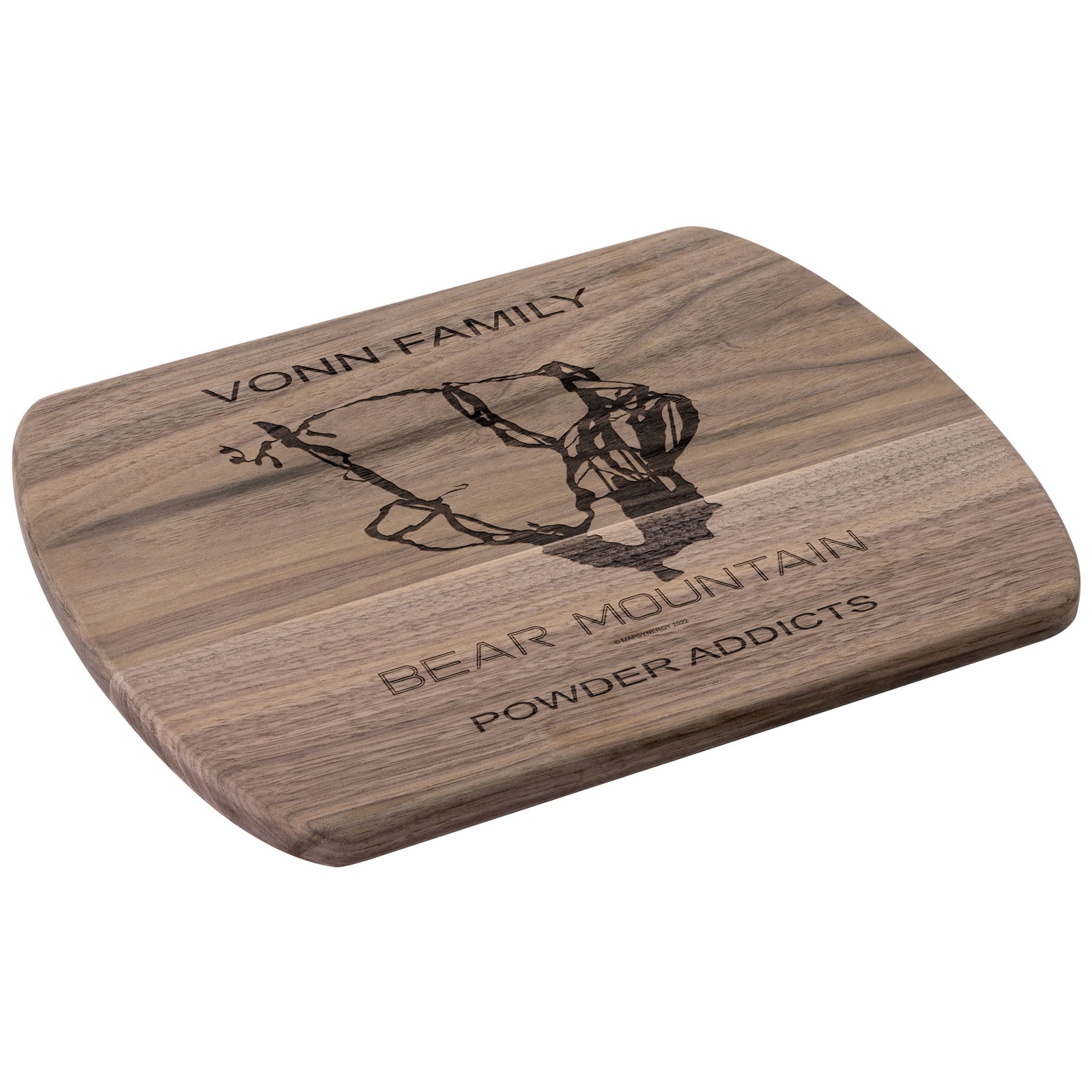 PERSONALIZED BEAR MOUNTAIN , CALIFORNIA SKI TRAIL MAP CUTTING BOARD