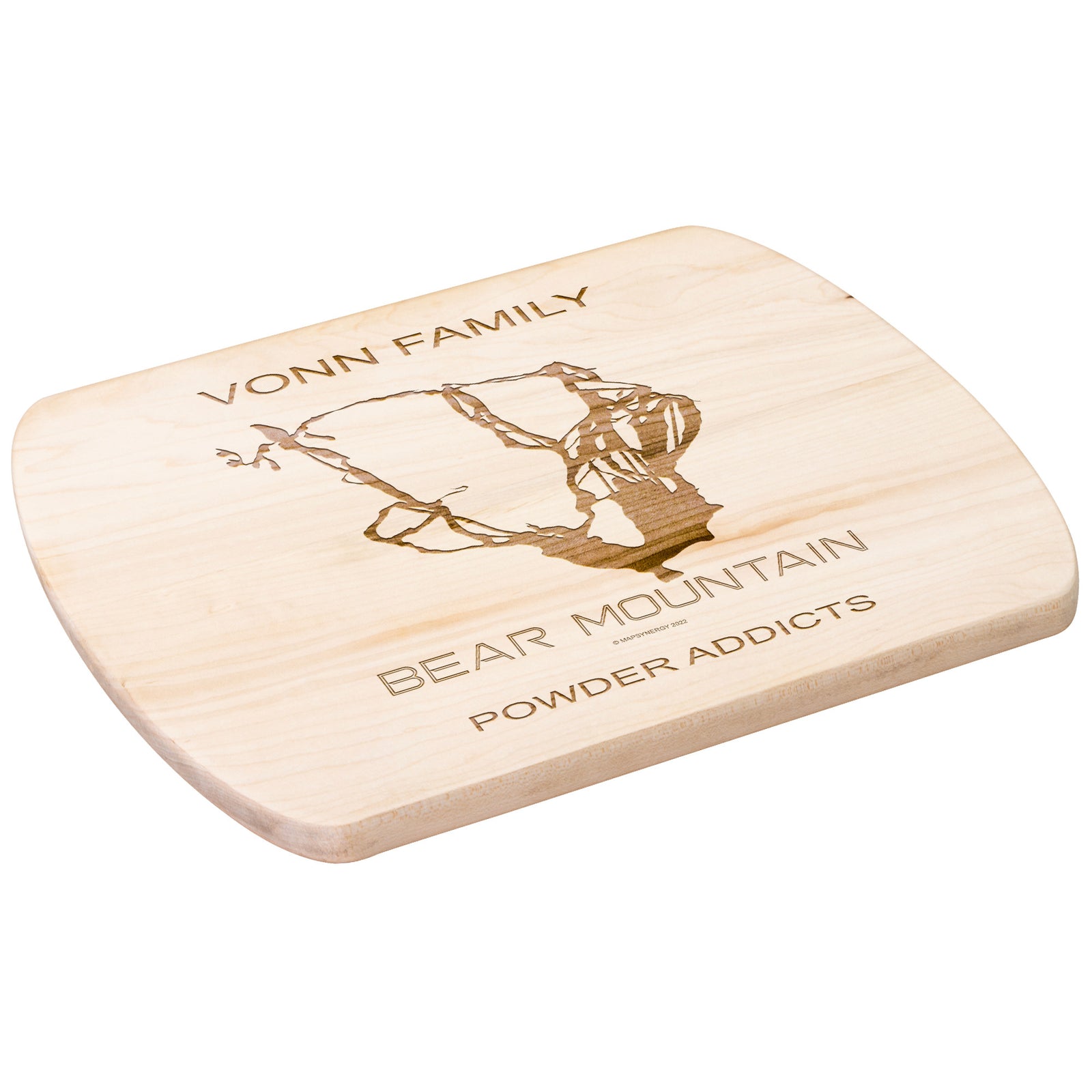 PERSONALIZED BEAR MOUNTAIN , CALIFORNIA SKI TRAIL MAP CUTTING BOARD