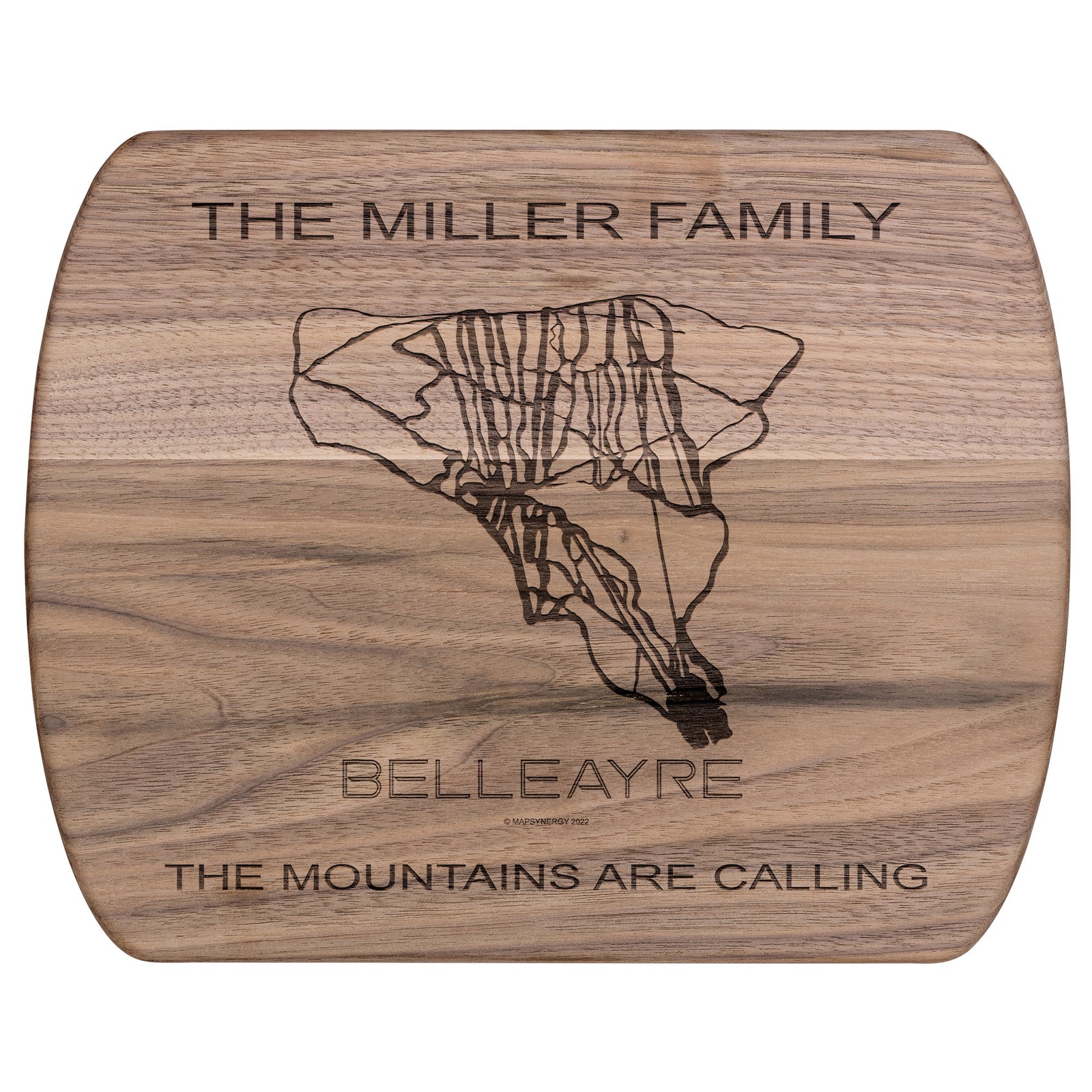 PERSONALIZED BELLEAYRE , New York SKI TRAIL MAP CUTTING BOARD
