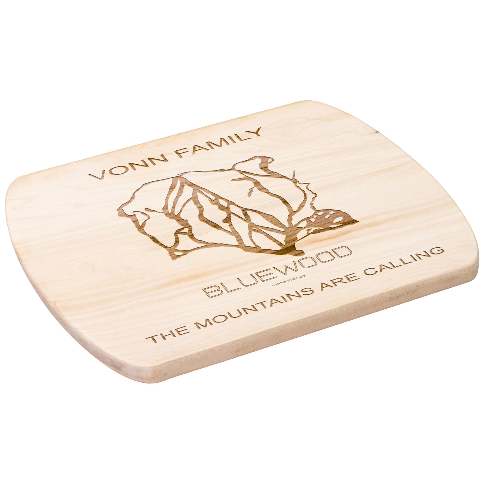 PERSONALIZED BLUEWOOD, WASHINGTON SKI TRAIL MAP CUTTING BOARD