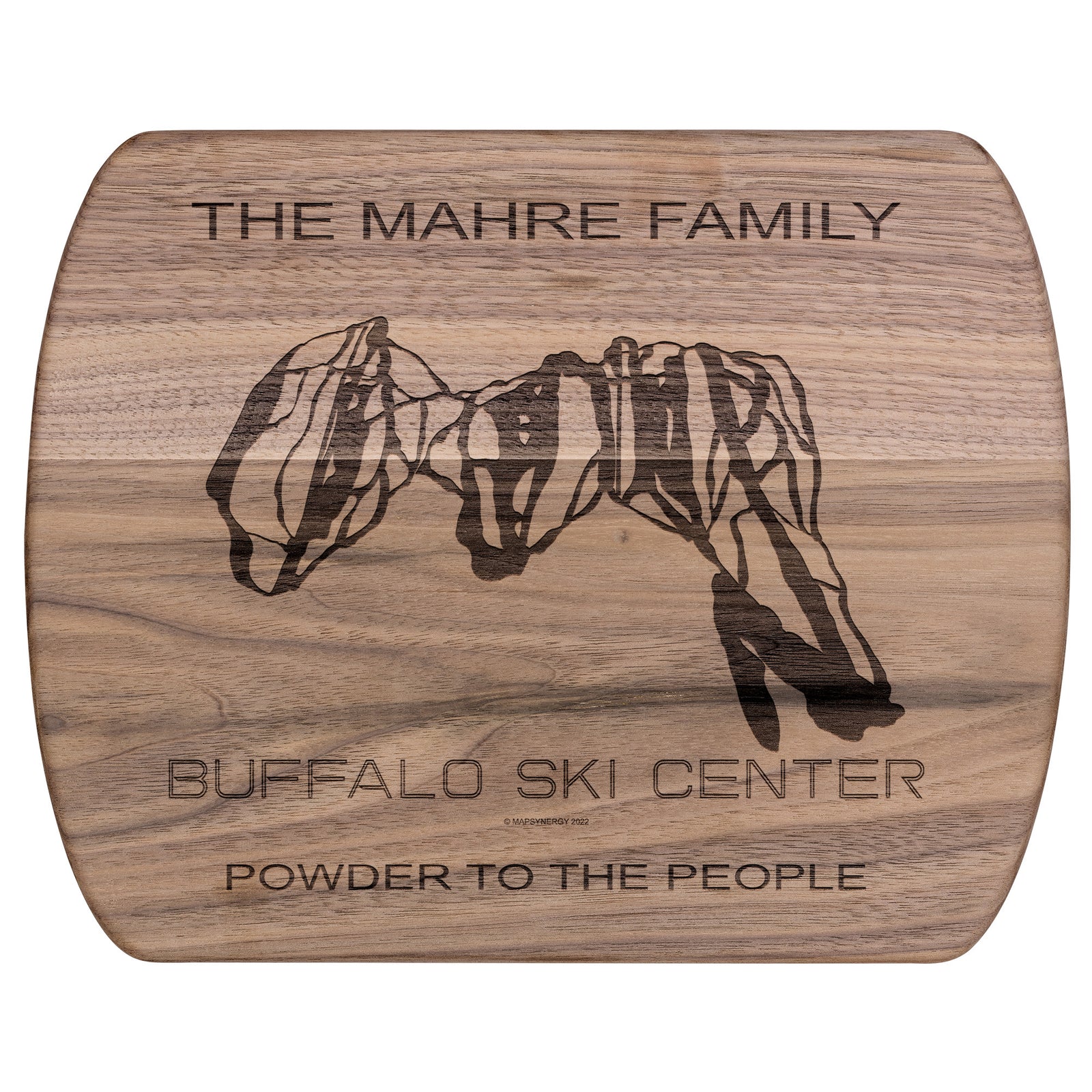 PERSONALIZED BUFFALO SKI CENTER, NEW YORK SKI TRAIL MAP CUTTING BOARD