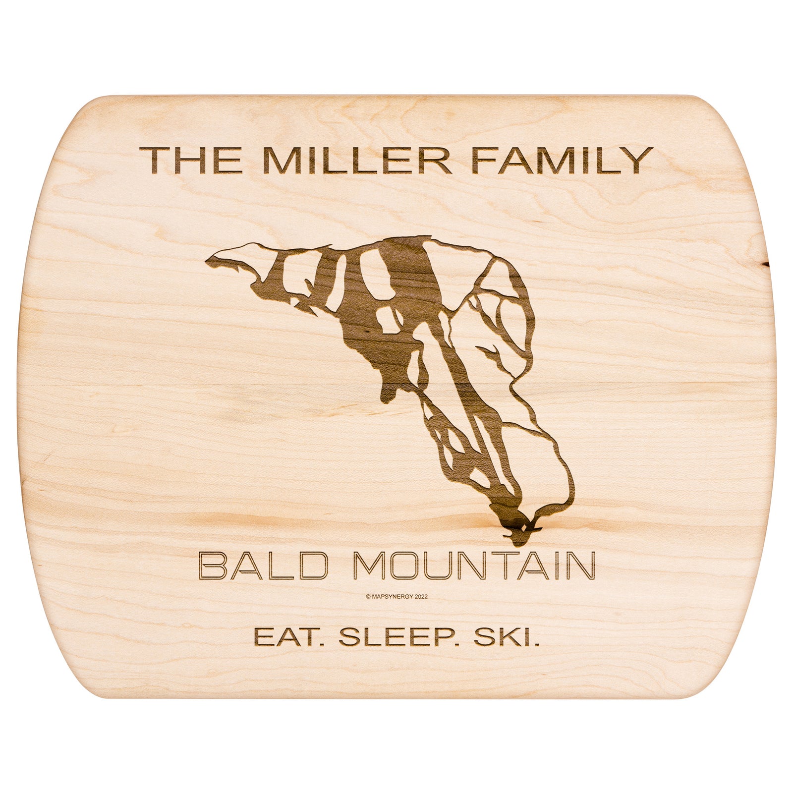 PERSONALIZED Bald Mountain , Idaho SKI TRAIL MAP CUTTING BOARD