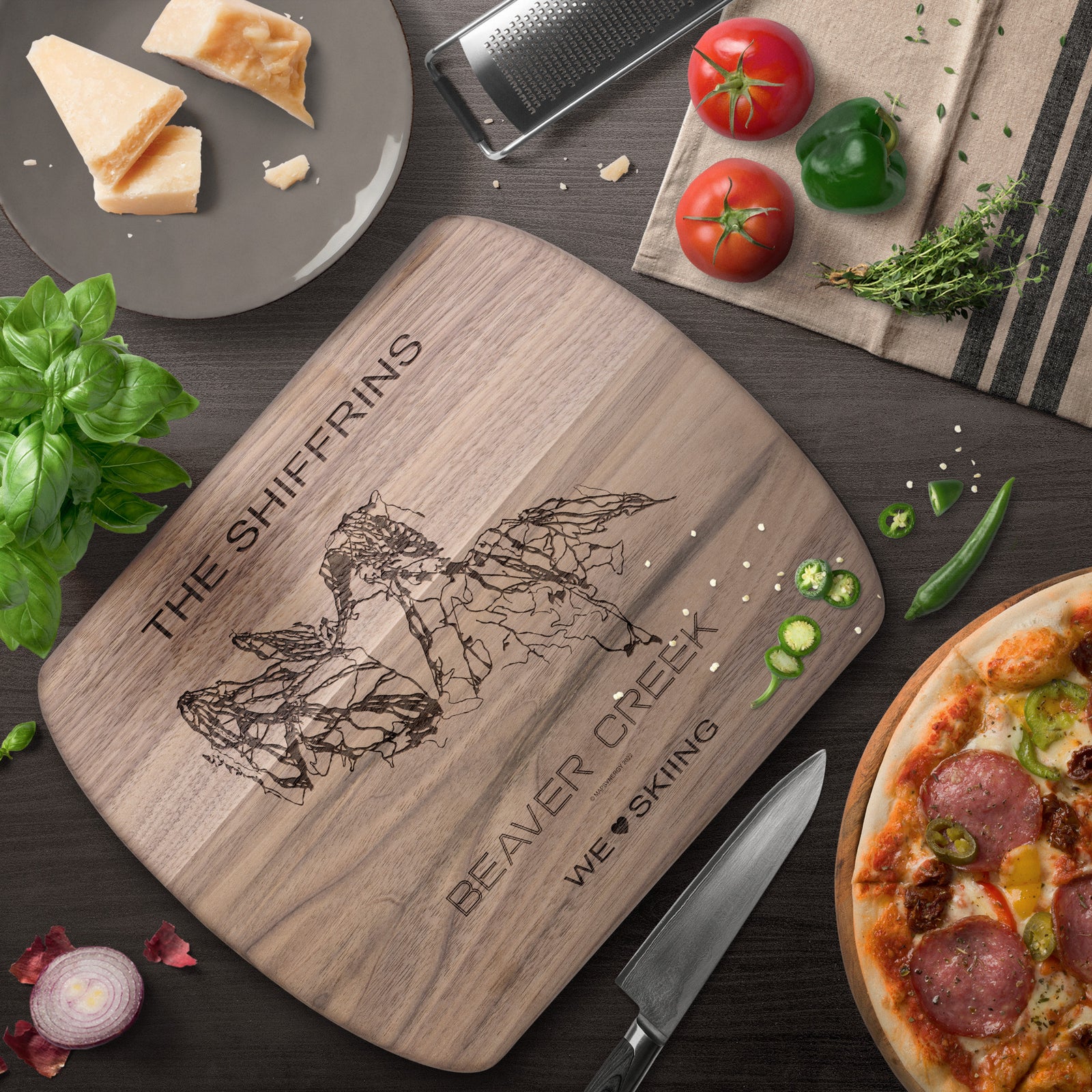 PERSONALIZED Beaver Creek ,Colorado SKI TRAIL MAP CUTTING BOARD