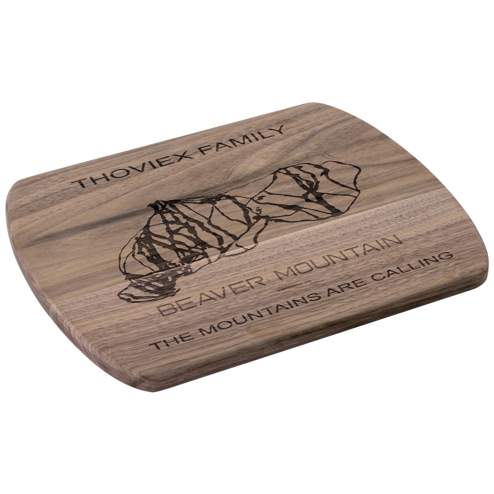 PERSONALIZED Beaver Mountain, Utah SKI TRAIL MAP CUTTING BOARD