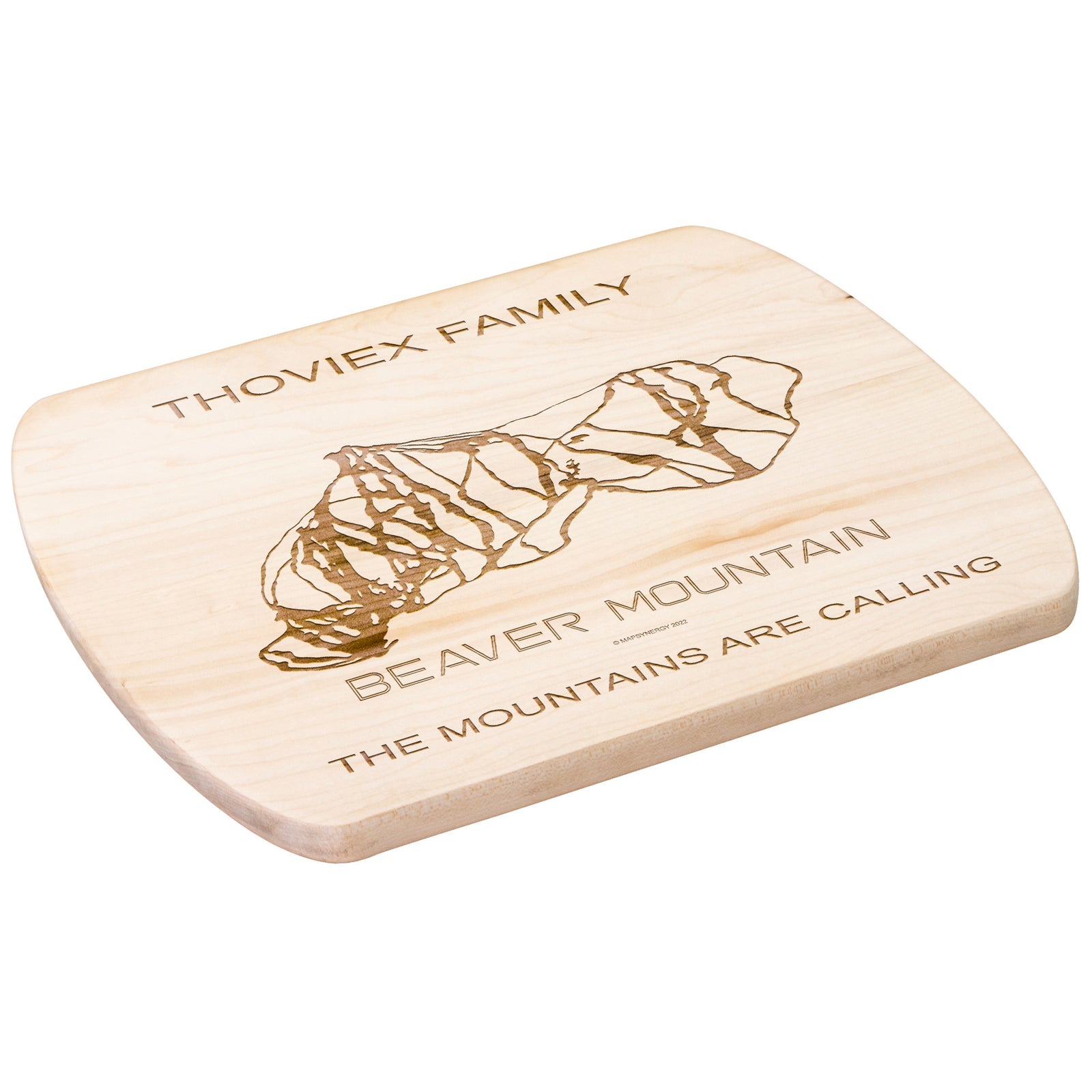 PERSONALIZED Beaver Mountain, Utah SKI TRAIL MAP CUTTING BOARD