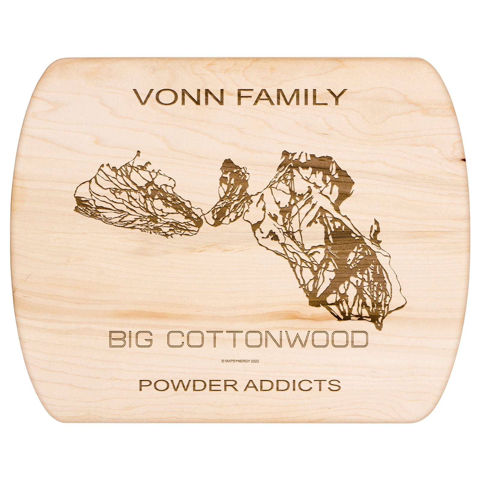 PERSONALIZED Big Cottonwood, Utah SKI TRAIL MAP CUTTING BOARD