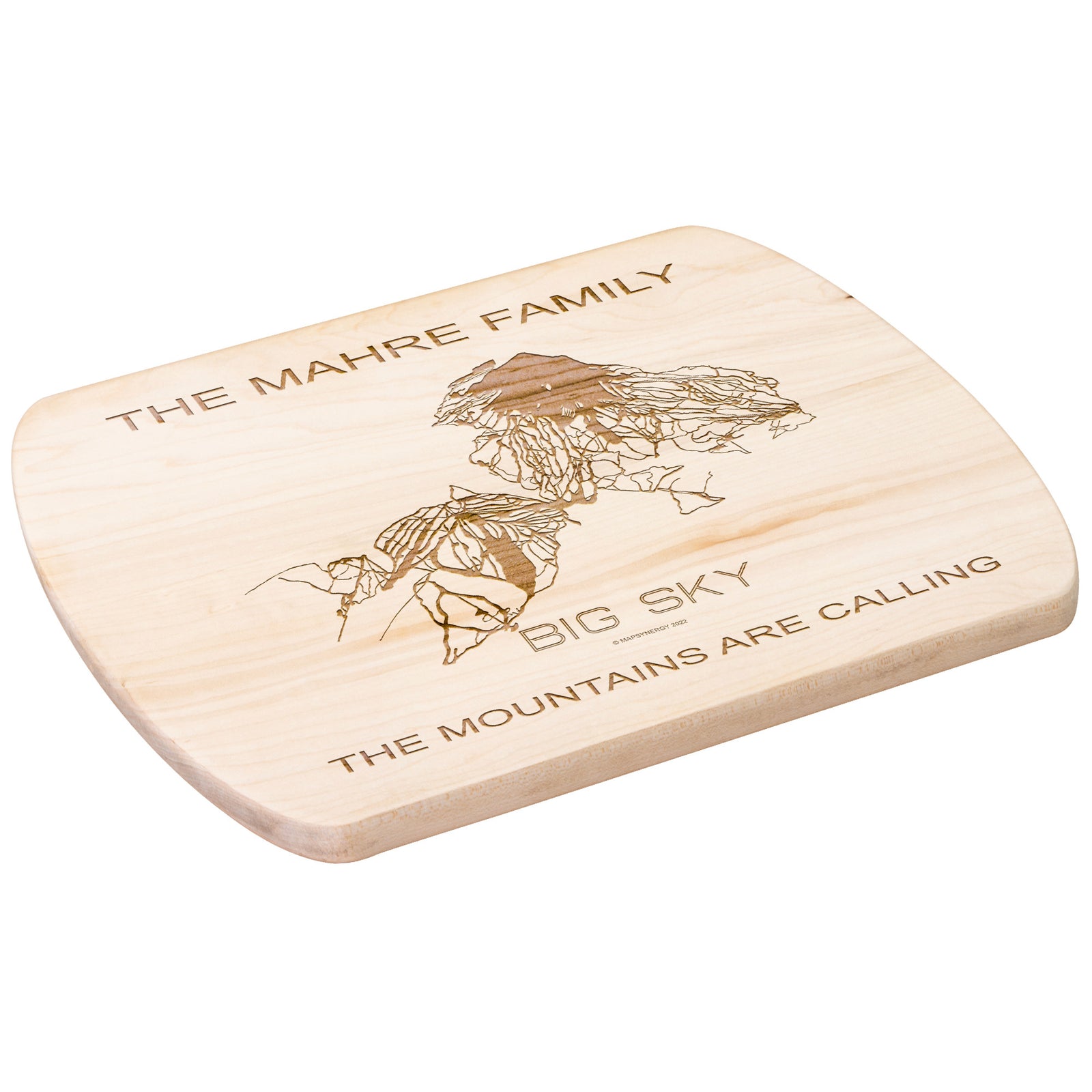 PERSONALIZED Big Sky , Montana SKI TRAIL MAP CUTTING BOARD