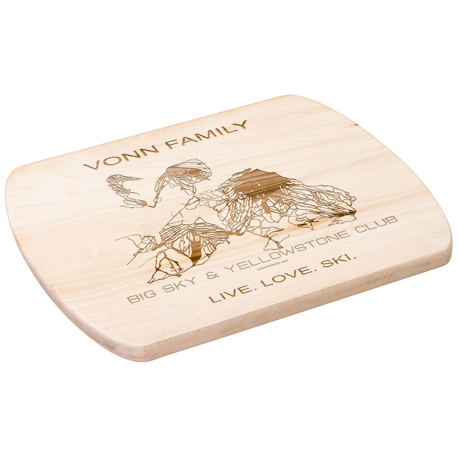 PERSONALIZED Big Sky & Yellowstone Club , Montana SKI TRAIL MAP CUTTING BOARD