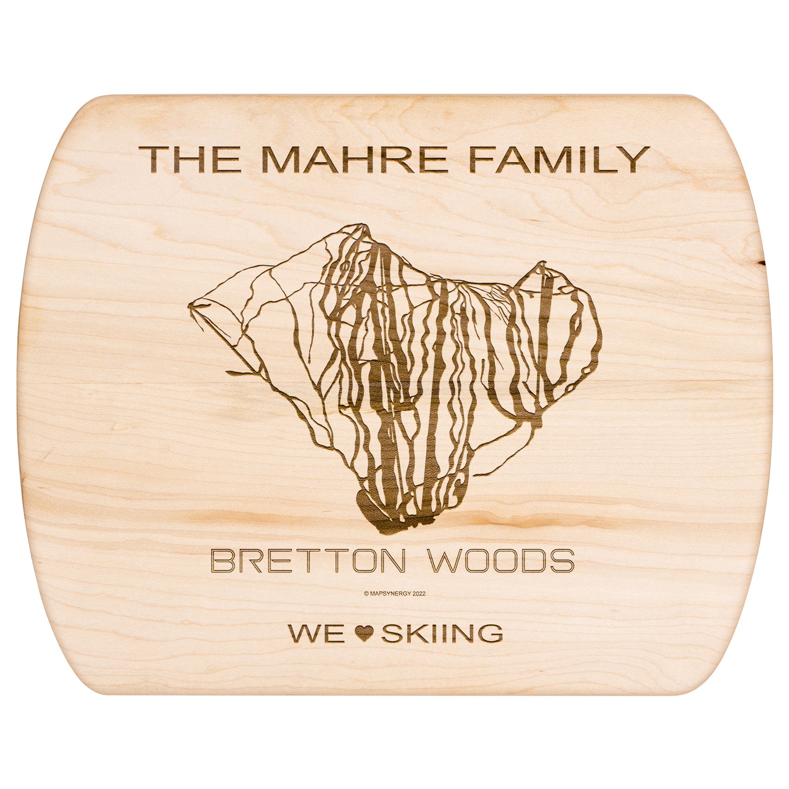 PERSONALIZED Bretton Woods , New Hampshire SKI TRAIL MAP CUTTING BOARD