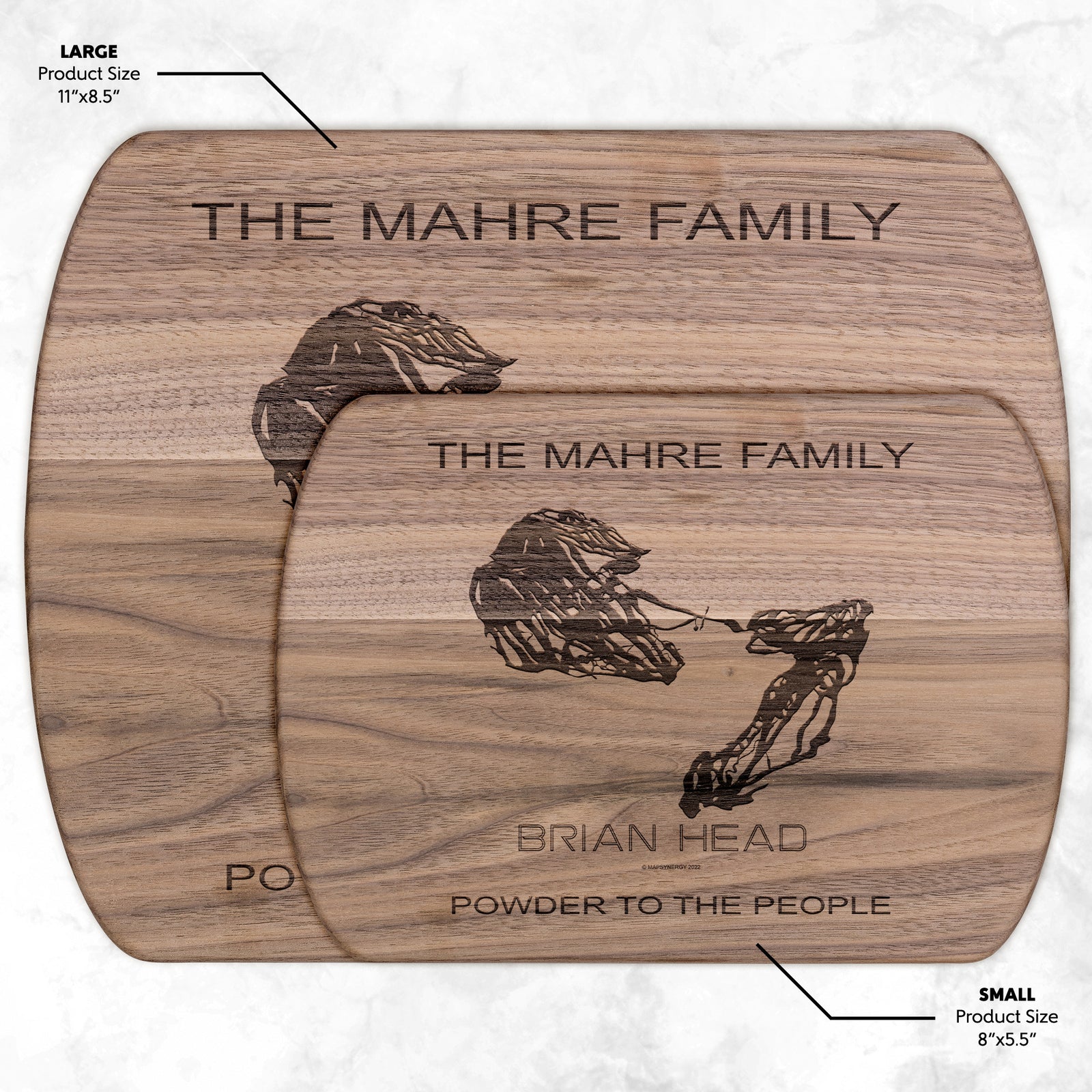 PERSONALIZED Brian Head ,Utah SKI TRAIL MAP CUTTING BOARD