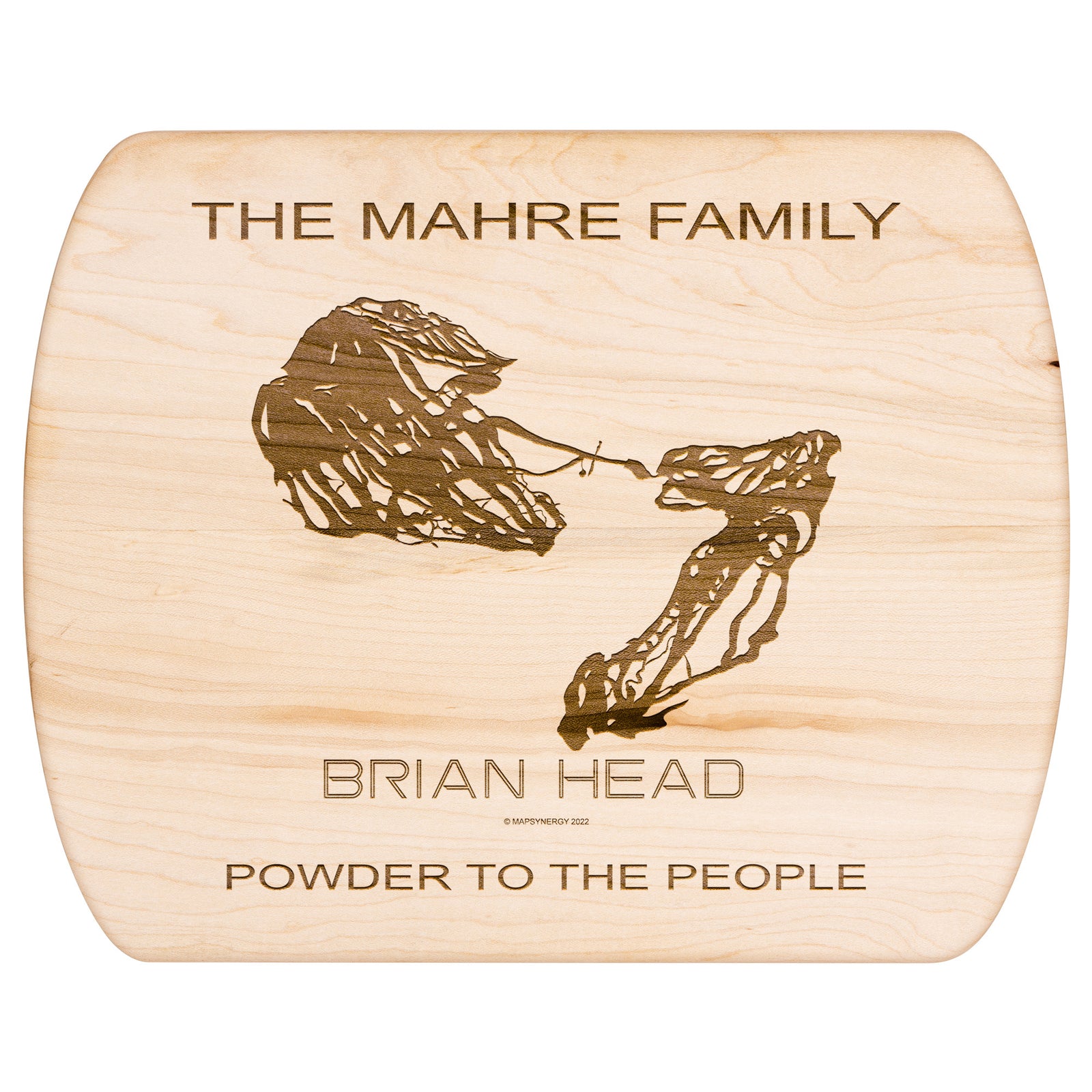 PERSONALIZED Brian Head ,Utah SKI TRAIL MAP CUTTING BOARD