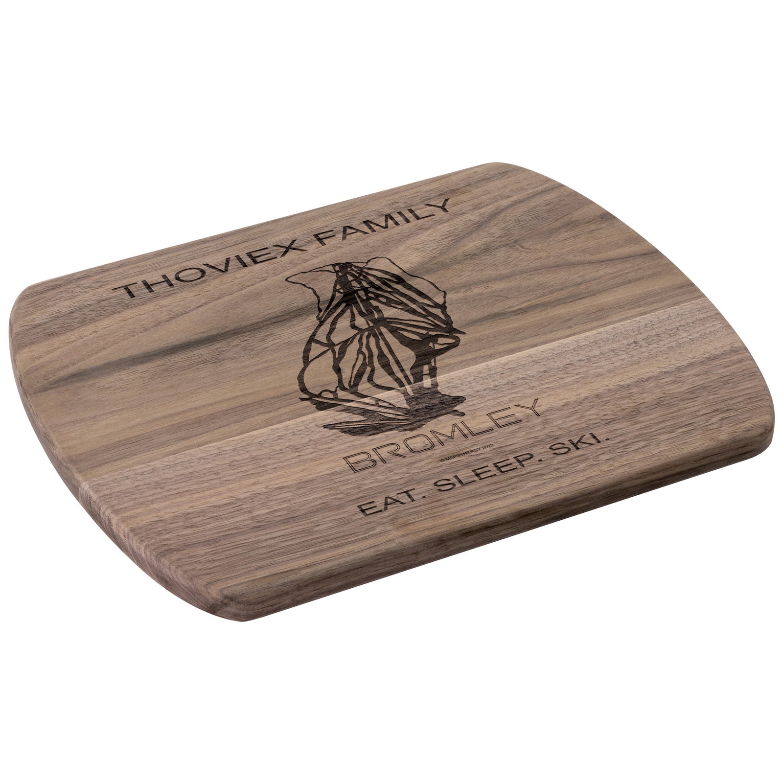PERSONALIZED Bromley , Vermont SKI TRAIL MAP CUTTING BOARD