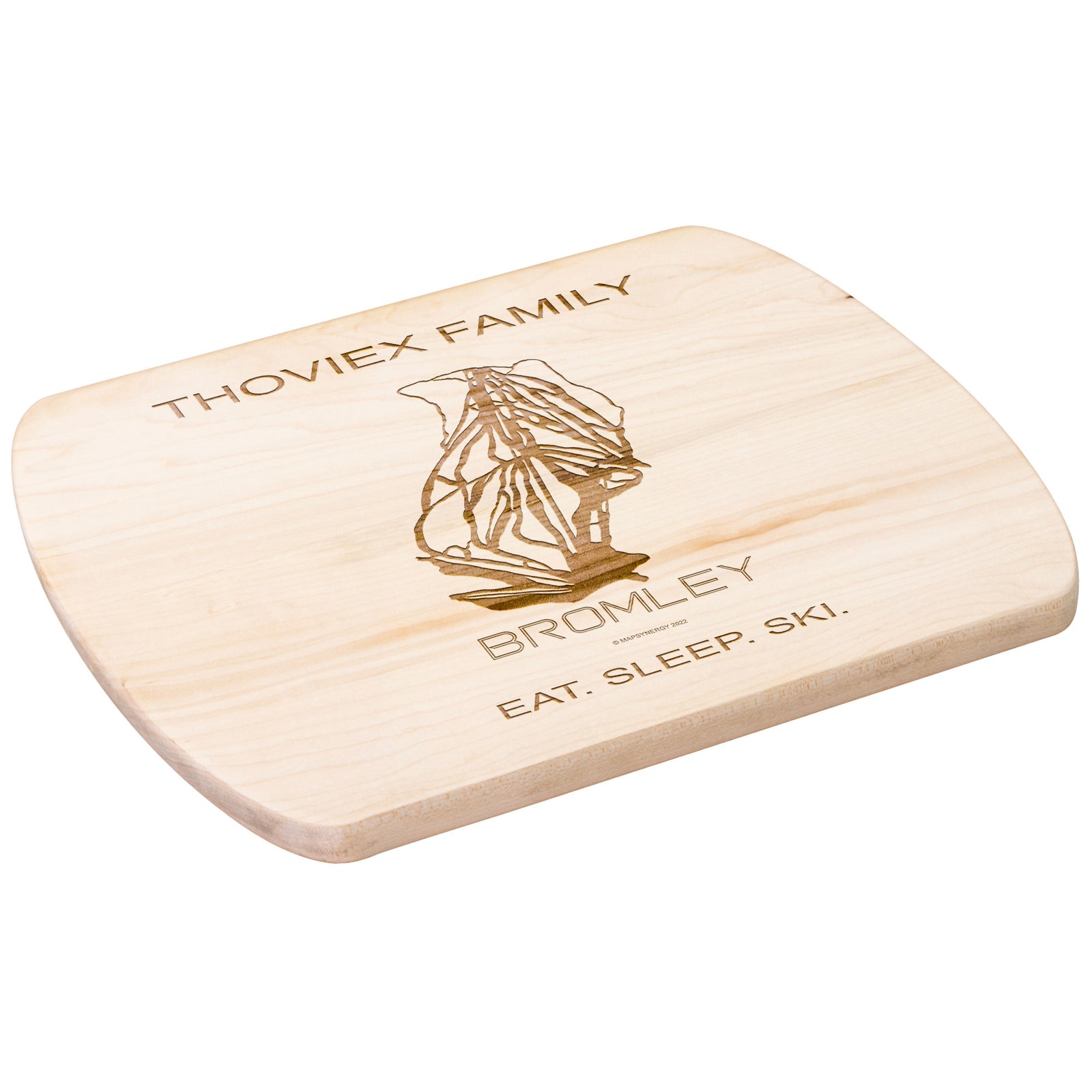 PERSONALIZED Bromley , Vermont SKI TRAIL MAP CUTTING BOARD