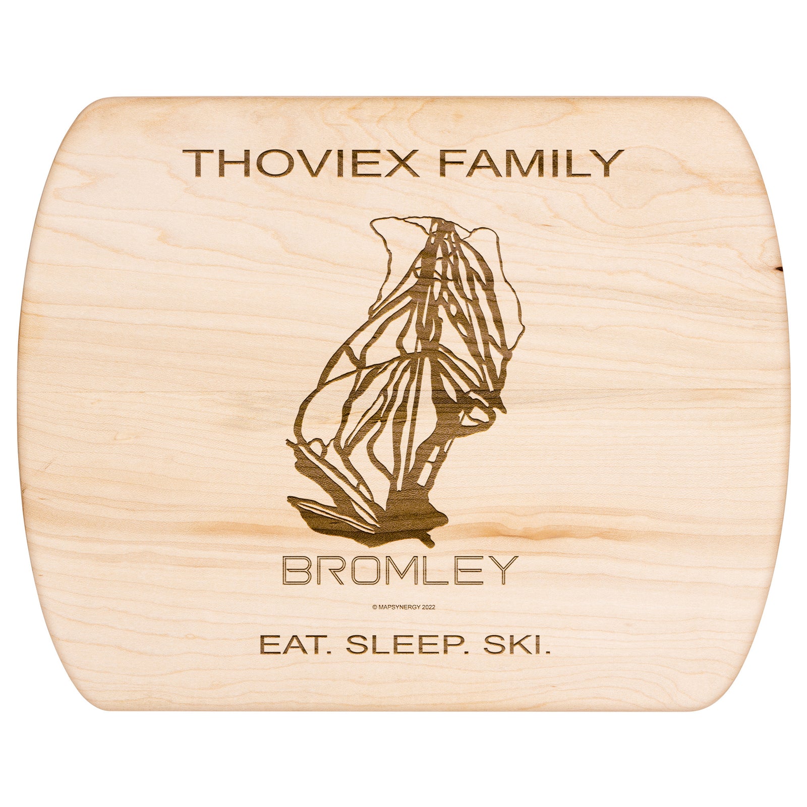 PERSONALIZED Bromley , Vermont SKI TRAIL MAP CUTTING BOARD