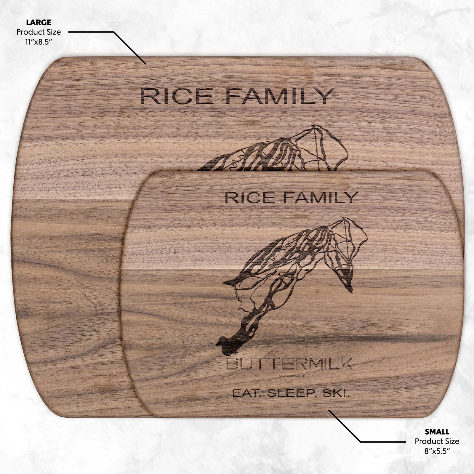 PERSONALIZED Buttermilk ,Colorado SKI TRAIL MAP CUTTING BOARD