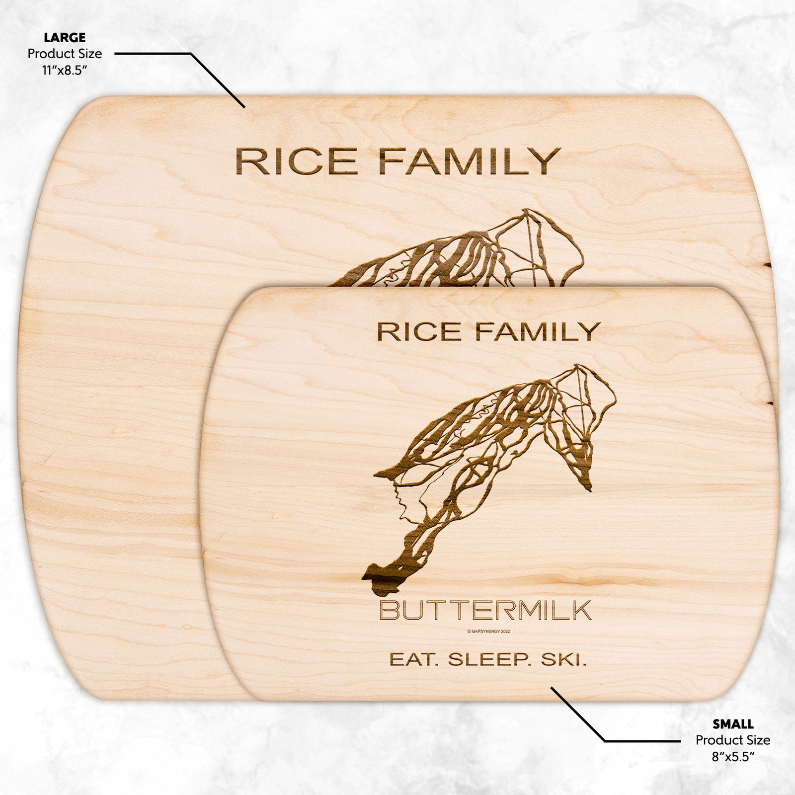 PERSONALIZED Buttermilk ,Colorado SKI TRAIL MAP CUTTING BOARD