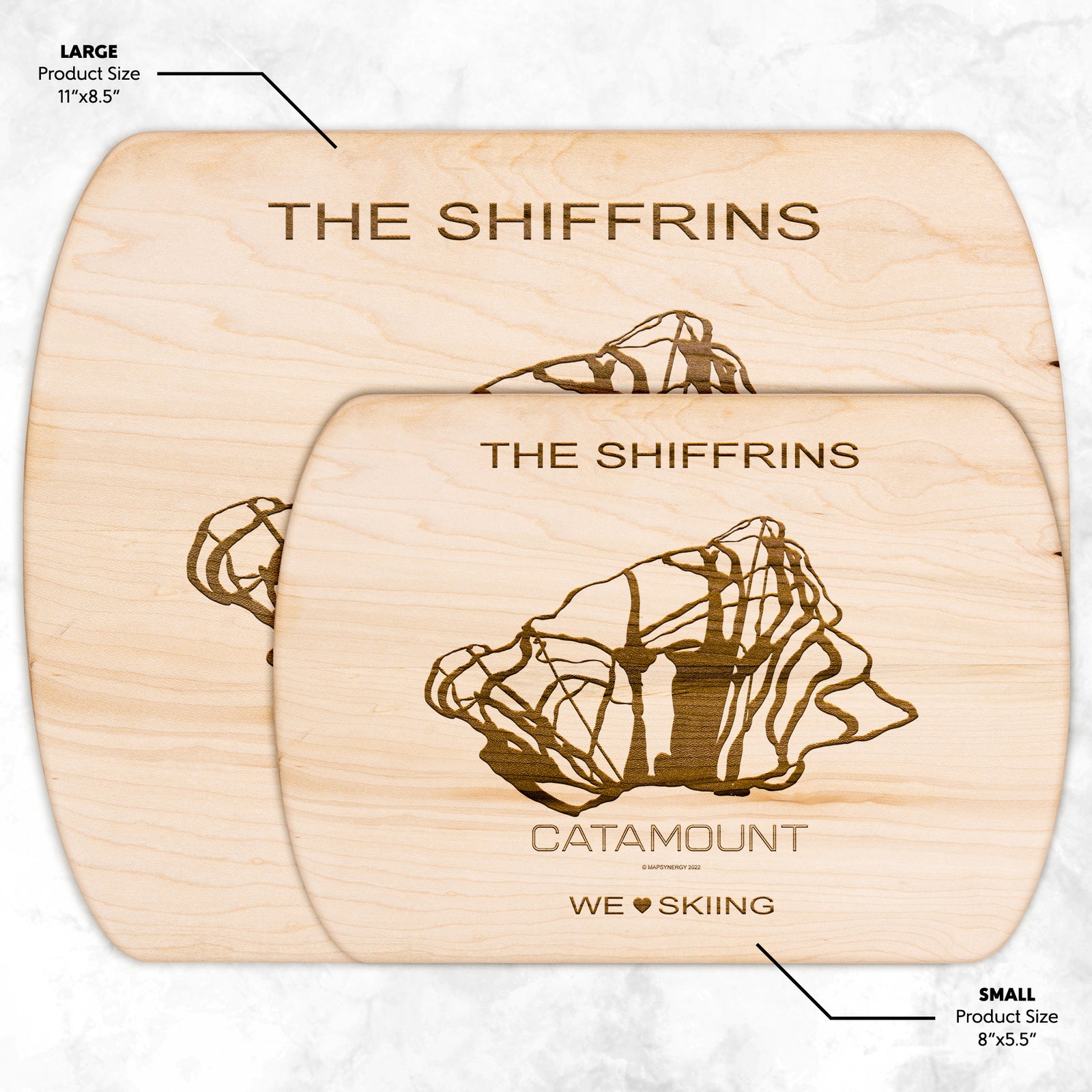 PERSONALIZED CATAMOUNT, NEW YORK SKI TRAIL MAP CUTTING BOARD