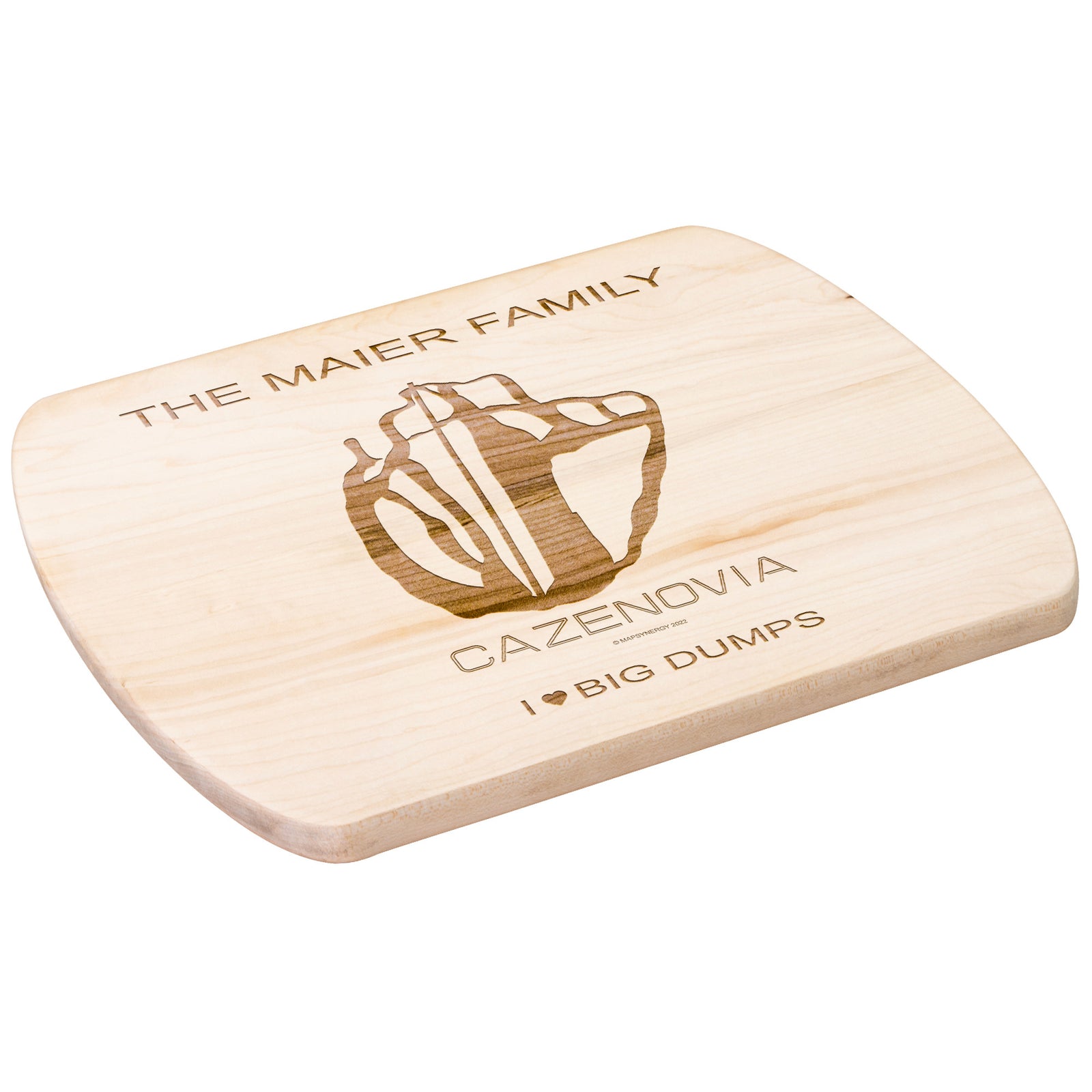 PERSONALIZED CAZENOVIA, NEW YORK SKI TRAIL MAP CUTTING BOARD