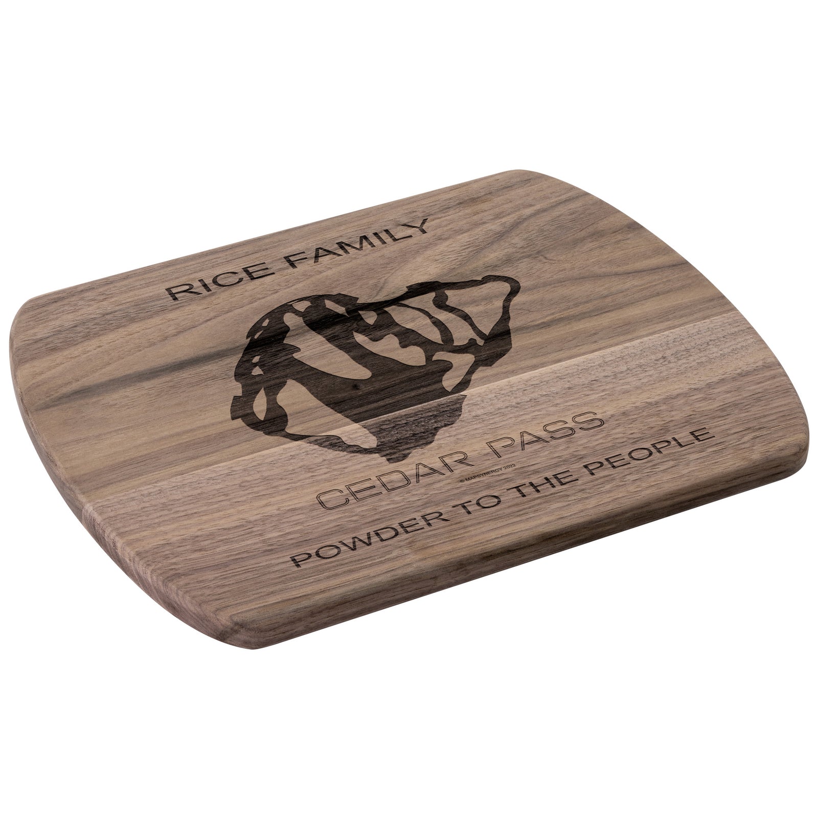PERSONALIZED CEDAR PASS , CALIFORNIA SKI TRAIL MAP CUTTING BOARD