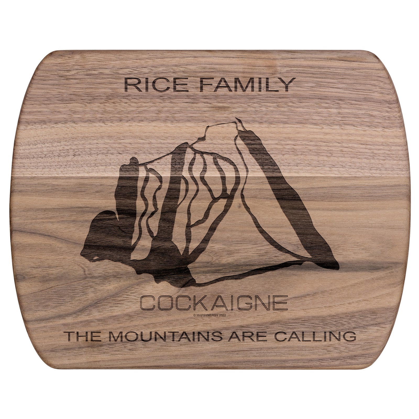 PERSONALIZED COCKAIGNE, NEW YORK SKI TRAIL MAP CUTTING BOARD