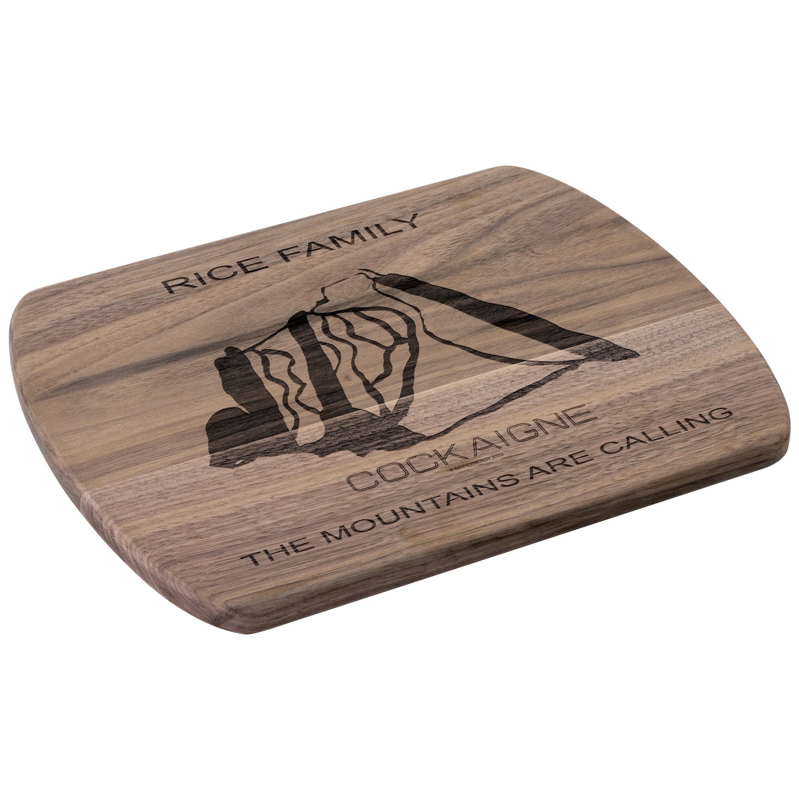 PERSONALIZED COCKAIGNE, NEW YORK SKI TRAIL MAP CUTTING BOARD