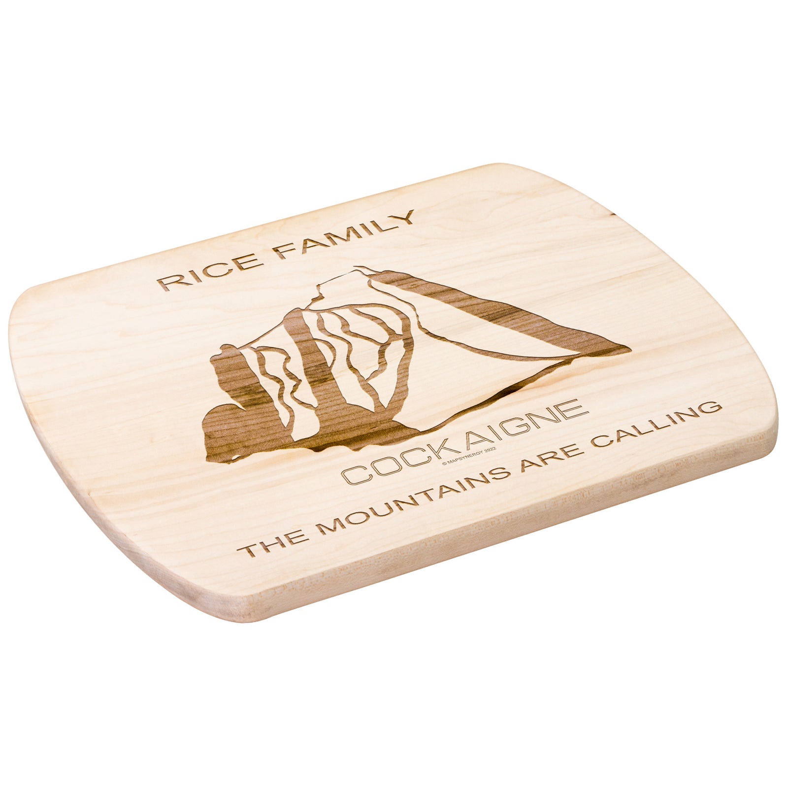 PERSONALIZED COCKAIGNE, NEW YORK SKI TRAIL MAP CUTTING BOARD