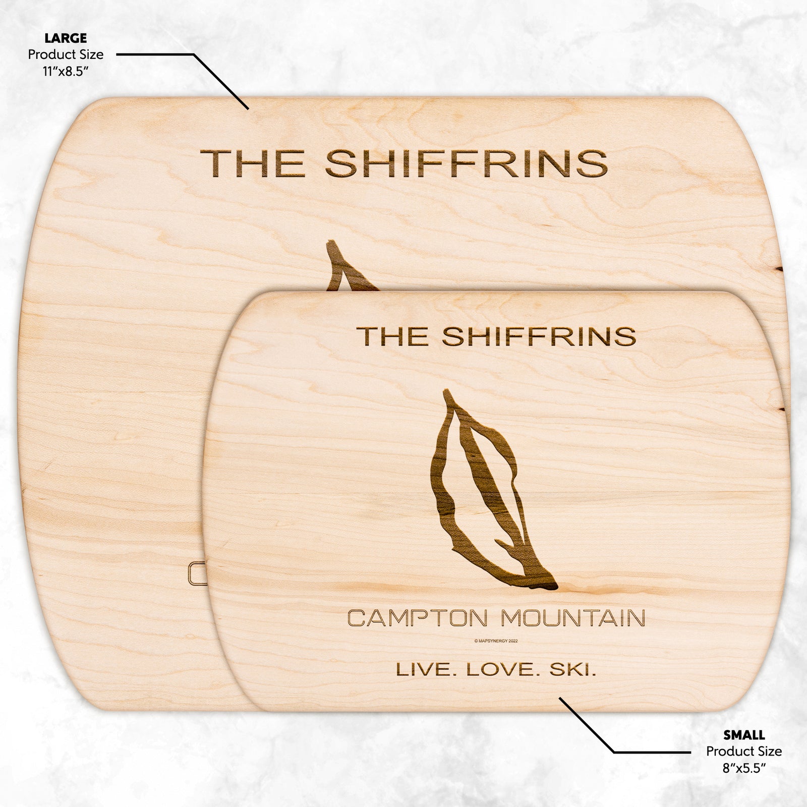 PERSONALIZED Campton Mountain , New Hampshire SKI TRAIL MAP CUTTING BOARD