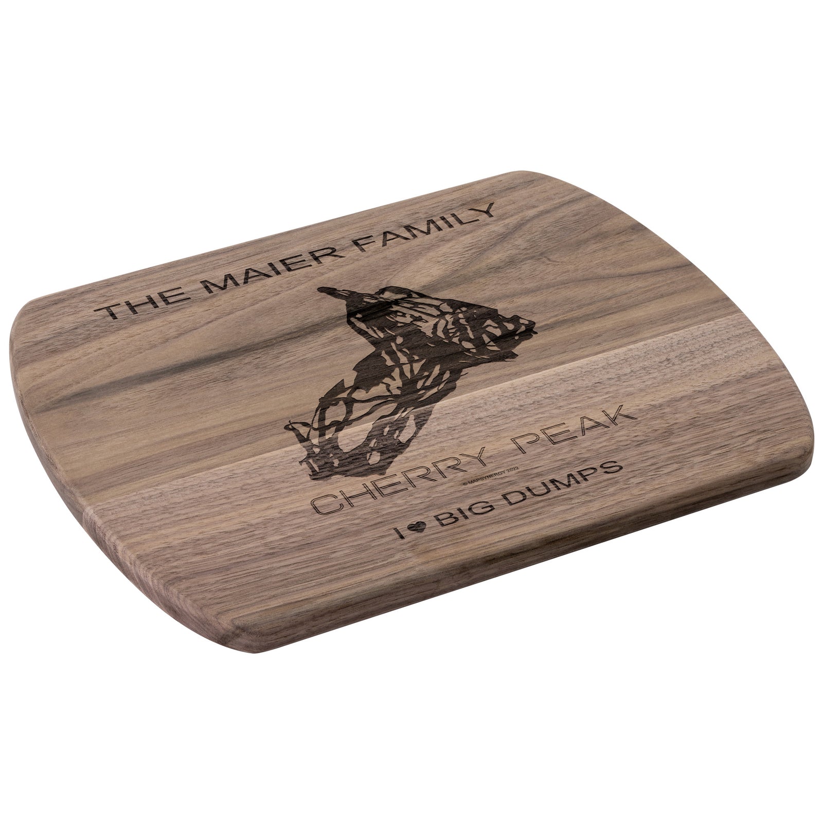 PERSONALIZED Cherry Peak,Utah SKI TRAIL MAP CUTTING BOARD