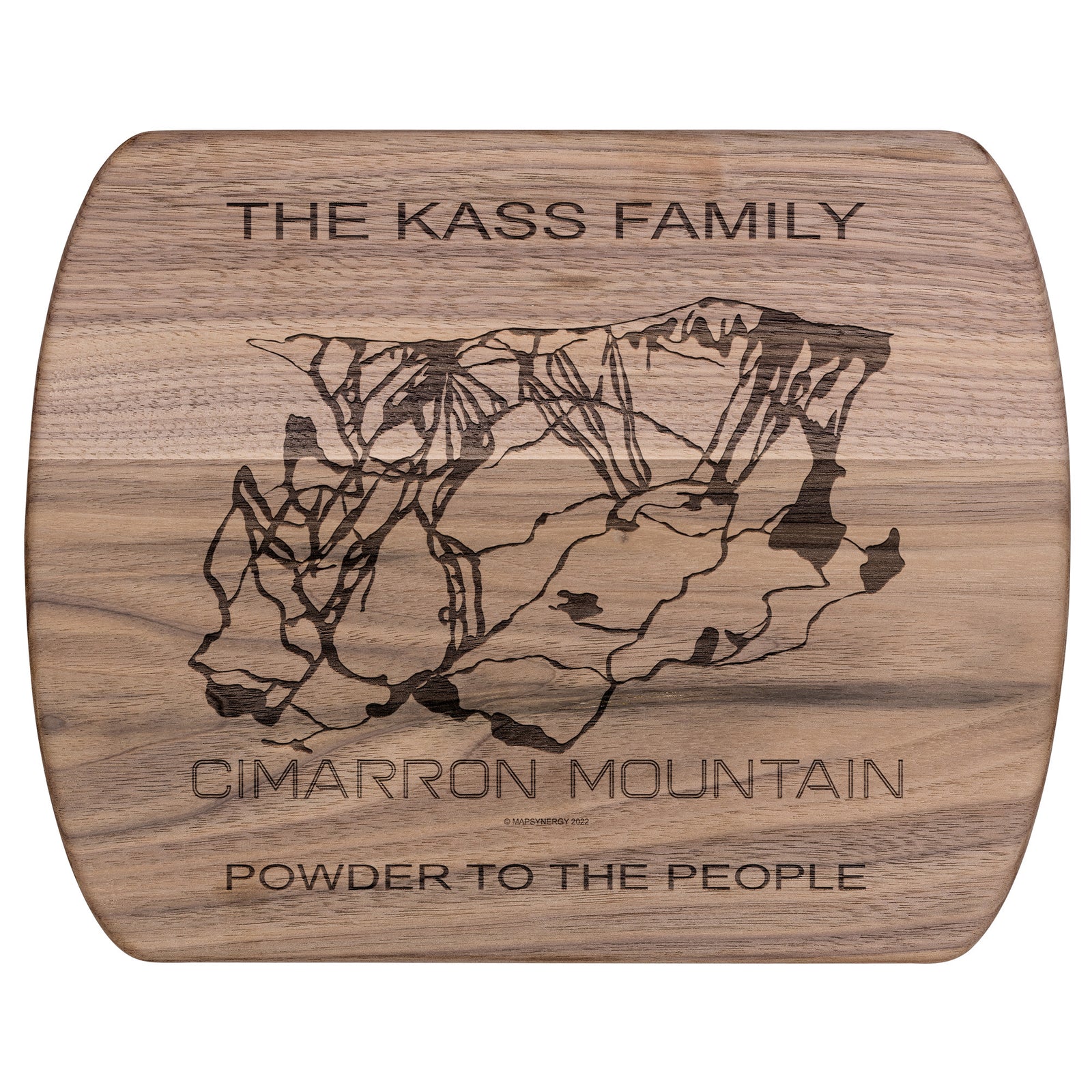 PERSONALIZED Cimarron Mountain ,Colorado SKI TRAIL MAP CUTTING BOARD