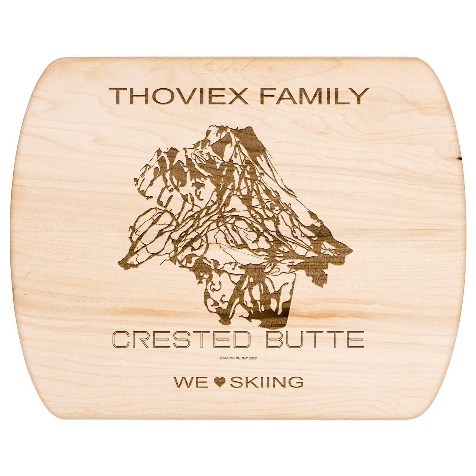 PERSONALIZED Crested Butte ,Colorado SKI TRAIL MAP CUTTING BOARD