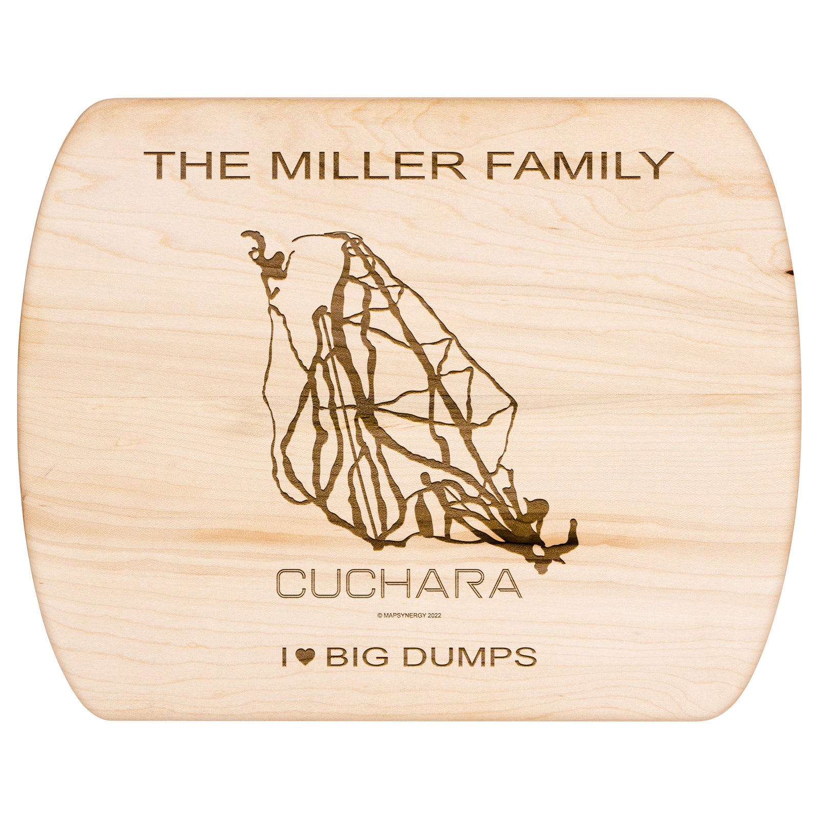 PERSONALIZED Cuchara ,Colorado SKI TRAIL MAP CUTTING BOARD