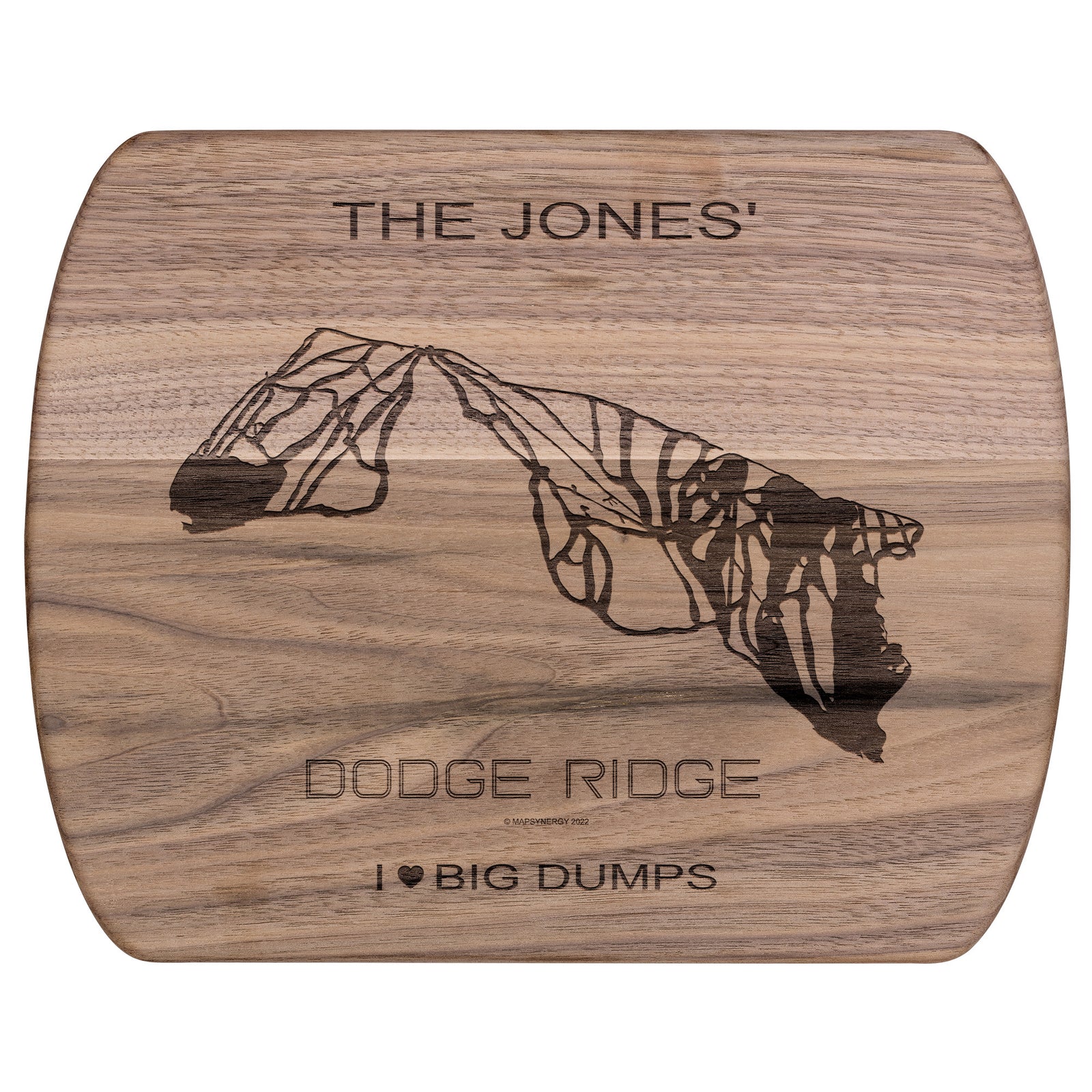 PERSONALIZED DODGE RIDGE, CALIFORNIA SKI TRAIL MAP CUTTING BOARD