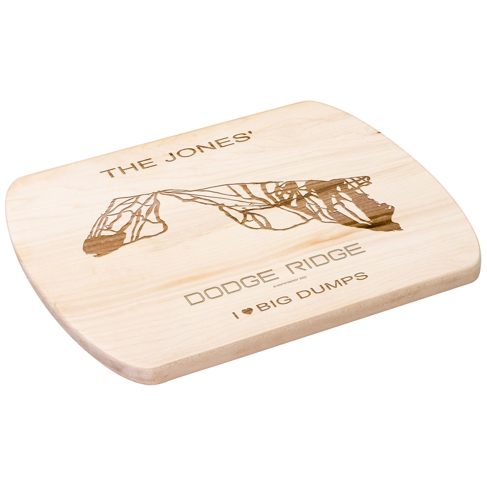 PERSONALIZED DODGE RIDGE, CALIFORNIA SKI TRAIL MAP CUTTING BOARD