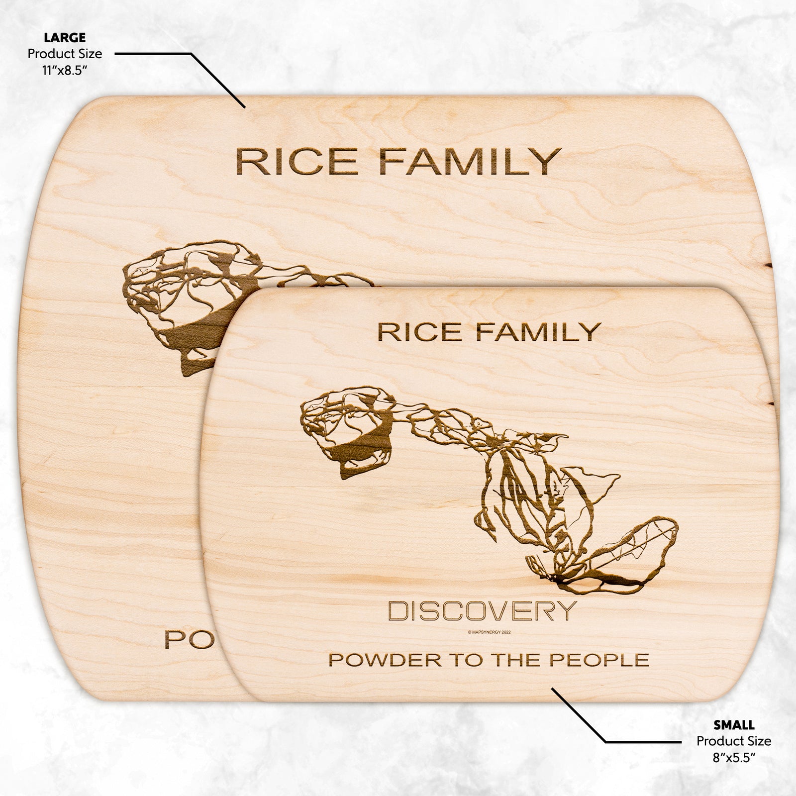 PERSONALIZED Discovery , Montana SKI TRAIL MAP CUTTING BOARD
