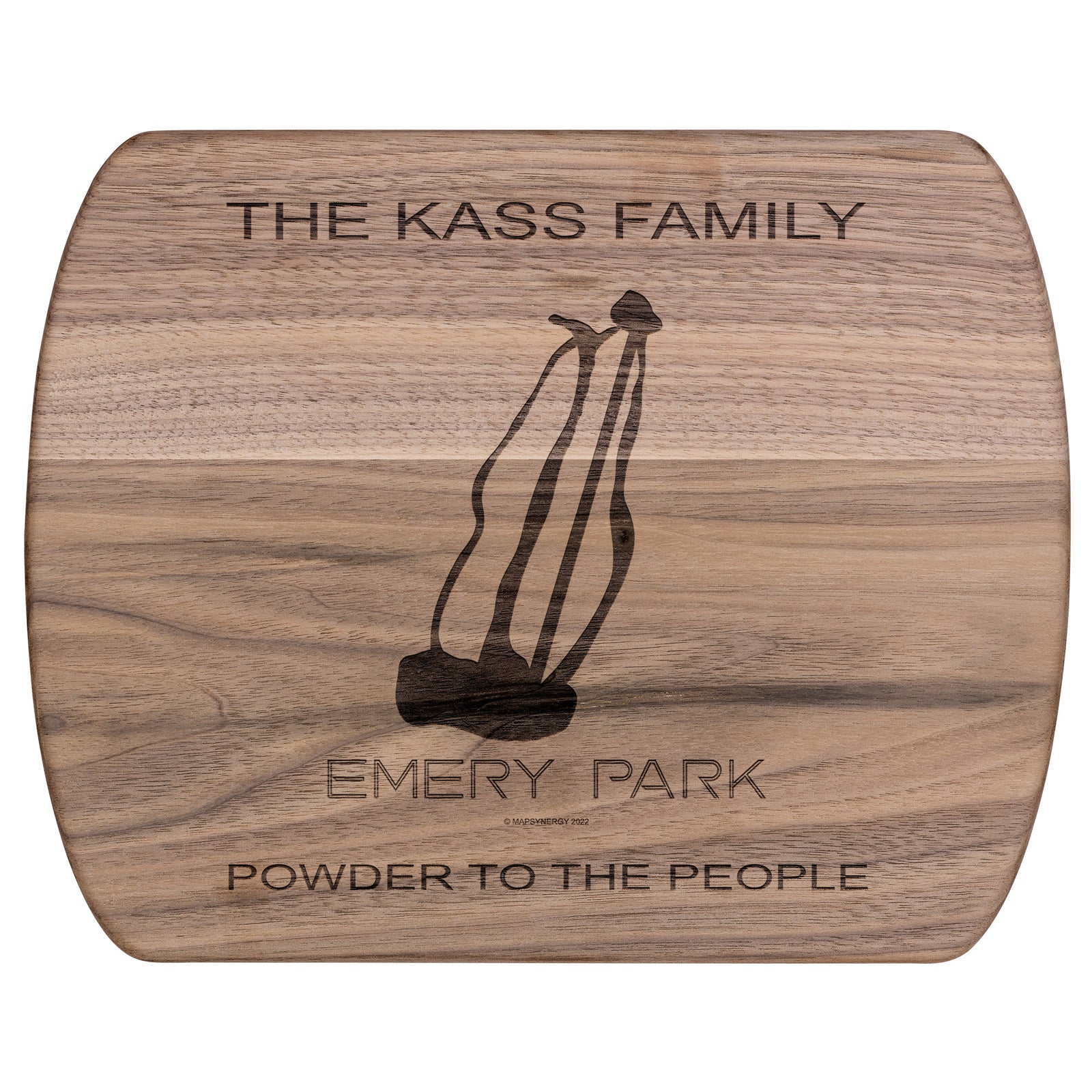 PERSONALIZED EMERY PARK, NEW YORK SKI TRAIL MAP CUTTING BOARD