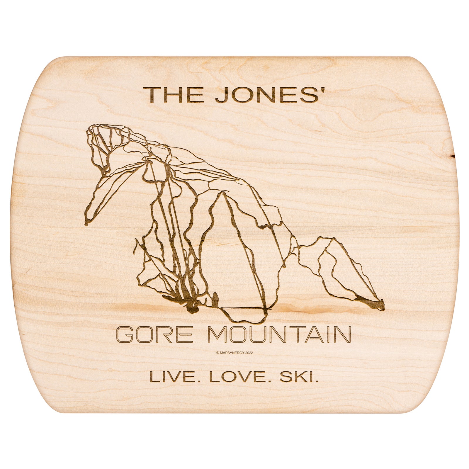 PERSONALIZED GORE MOUNTAIN, NEW YORK SKI TRAIL MAP CUTTING BOARD