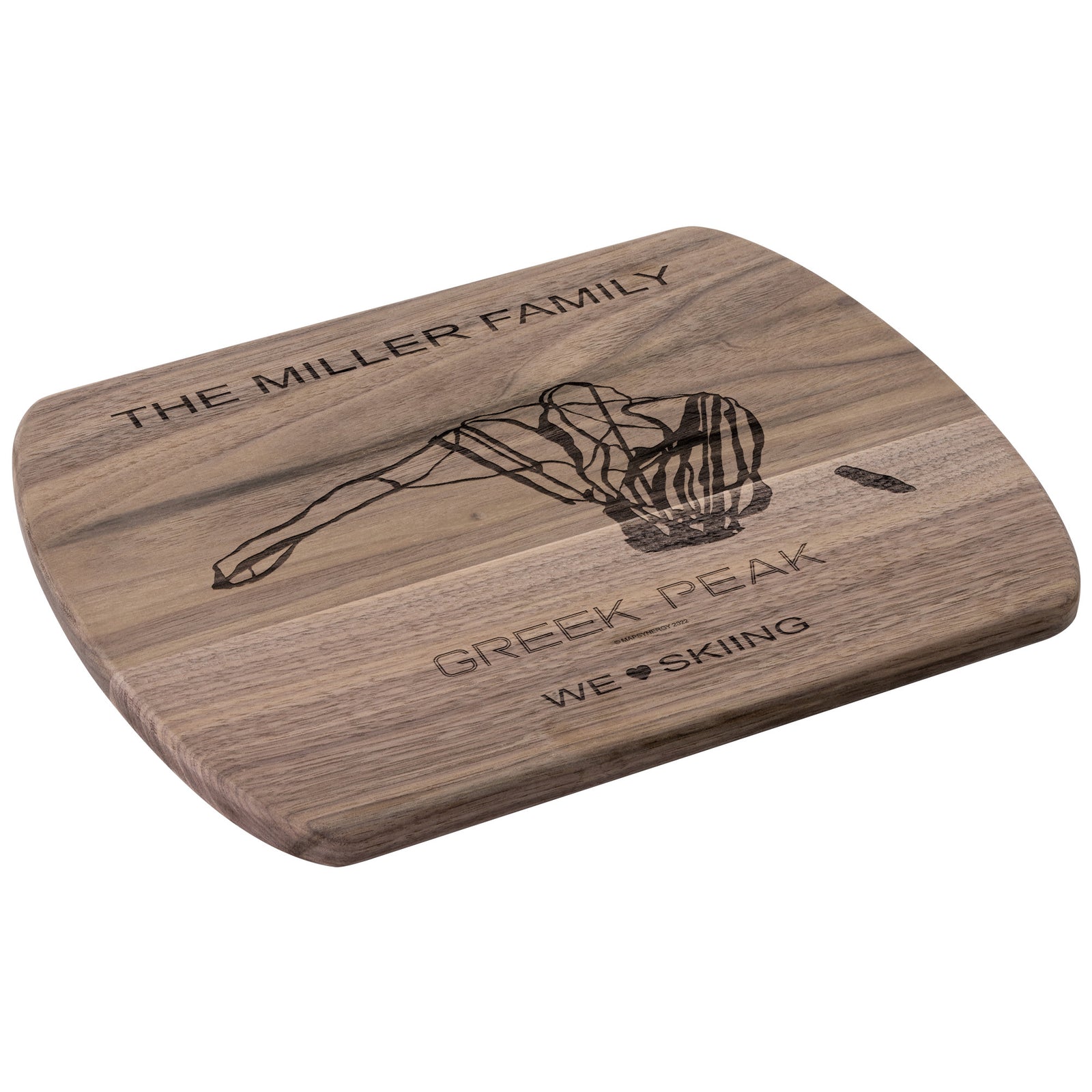 PERSONALIZED GREEK PEAK, NEW YORK SKI TRAIL MAP CUTTING BOARD