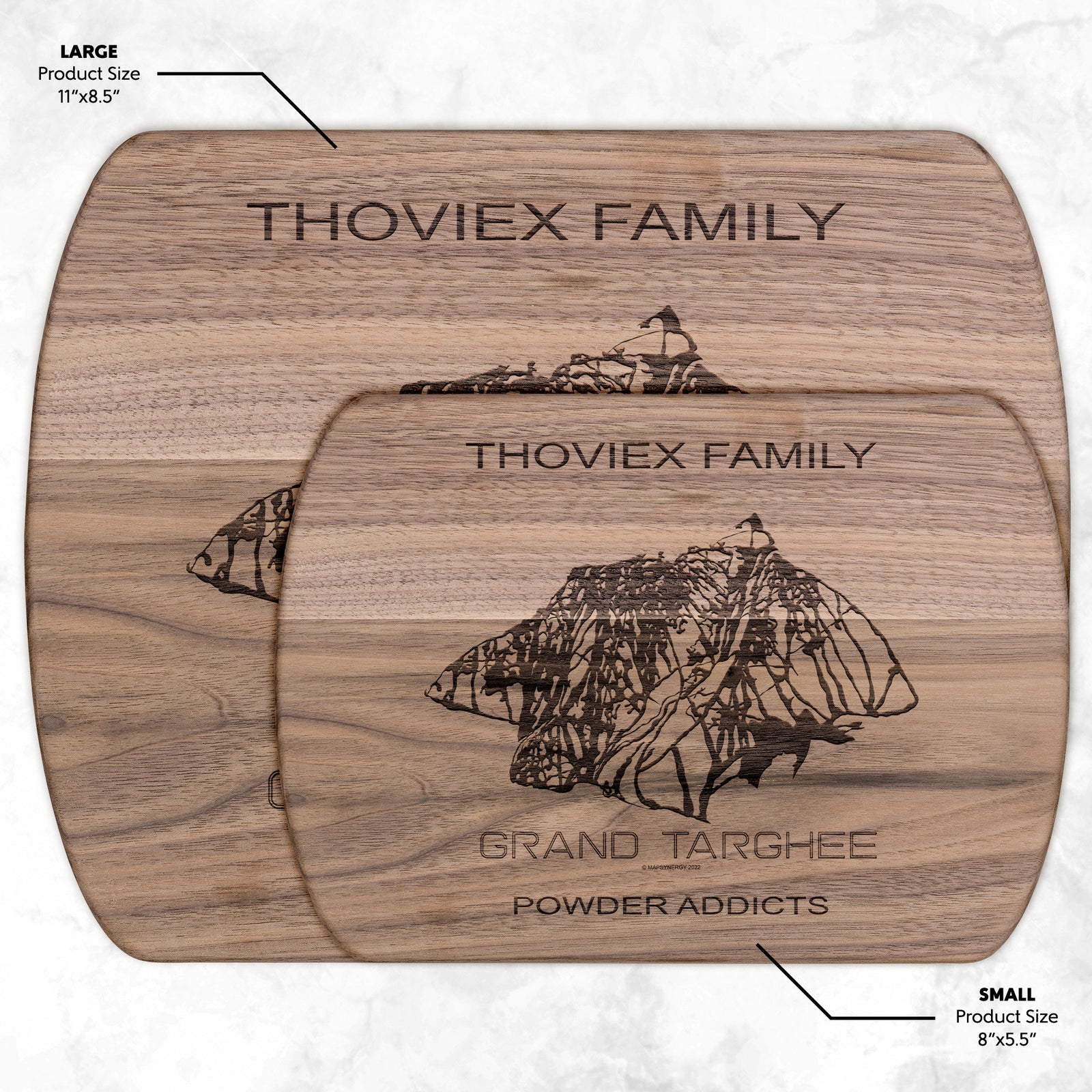 PERSONALIZED Grand Targhee , Wyoming SKI TRAIL MAP CUTTING BOARD