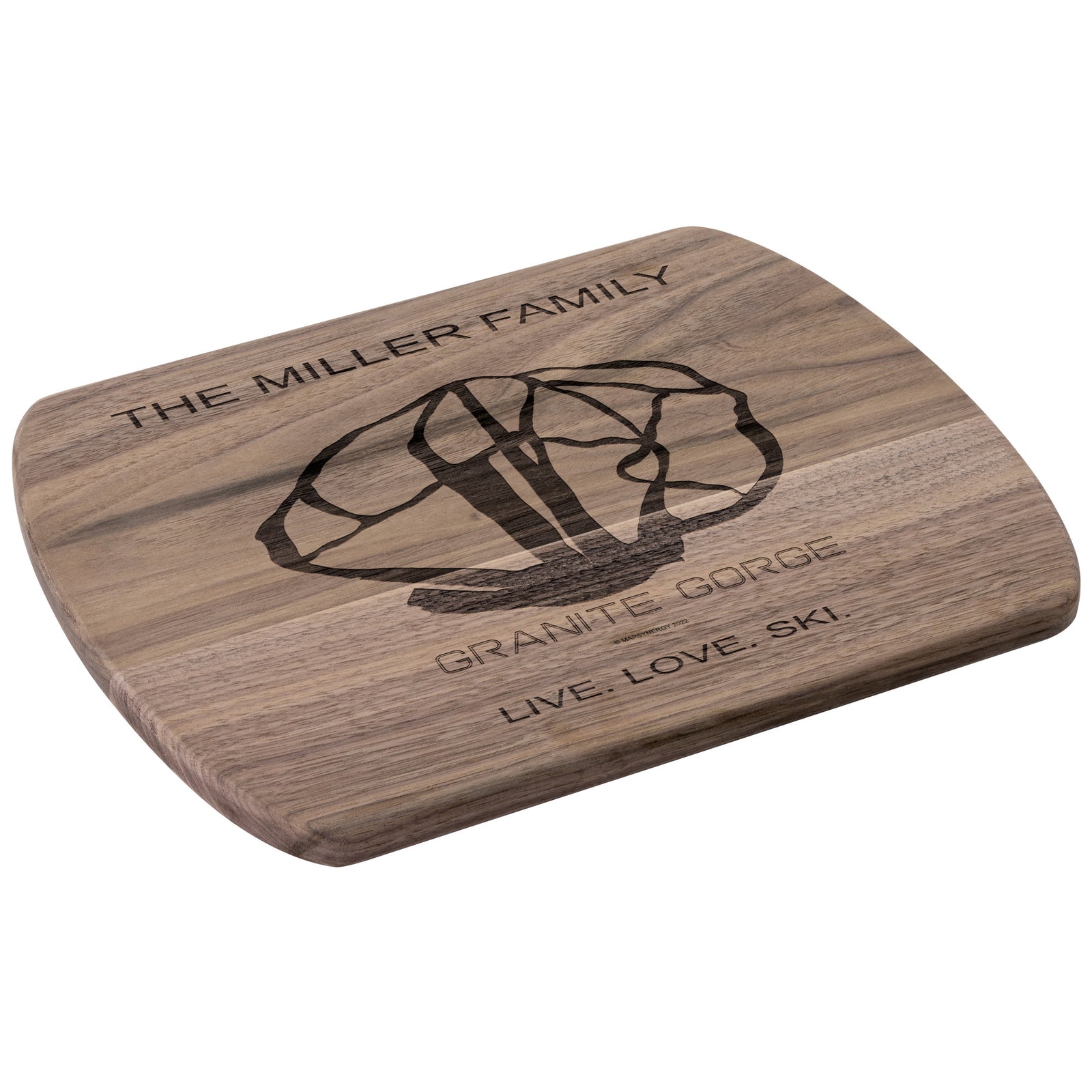 PERSONALIZED Granite Gorge , New Hampshire SKI TRAIL MAP CUTTING BOARD