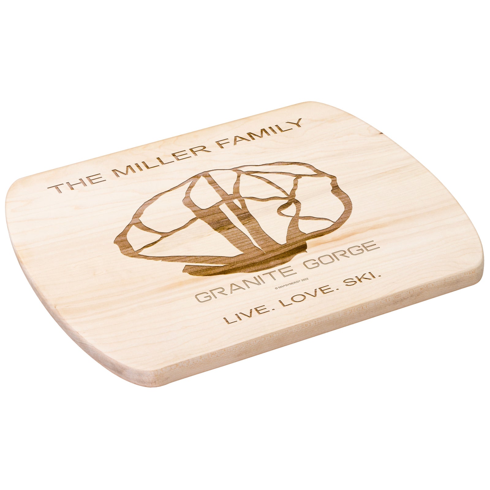 PERSONALIZED Granite Gorge , New Hampshire SKI TRAIL MAP CUTTING BOARD